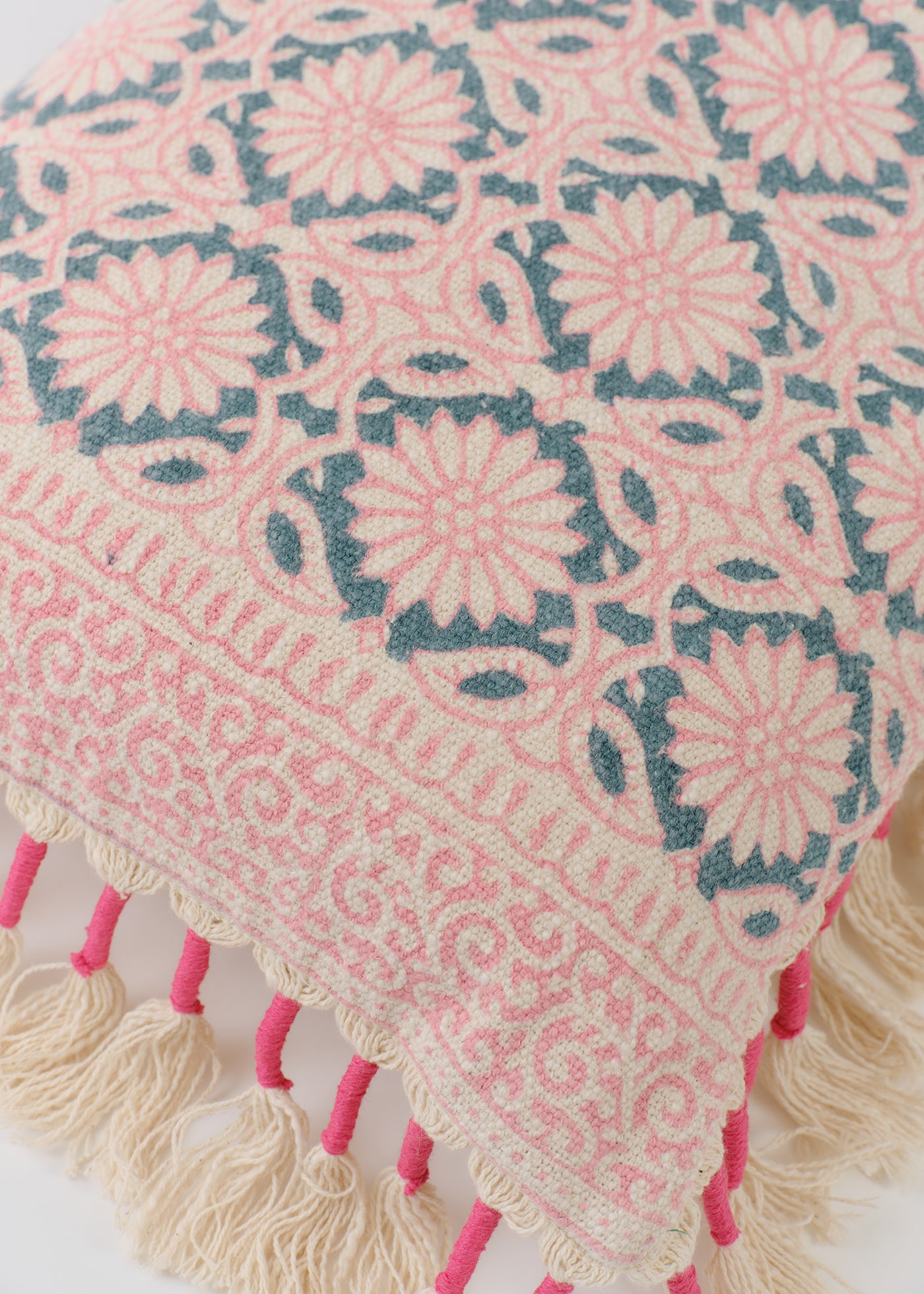 Block Flower Print Cushion Cover