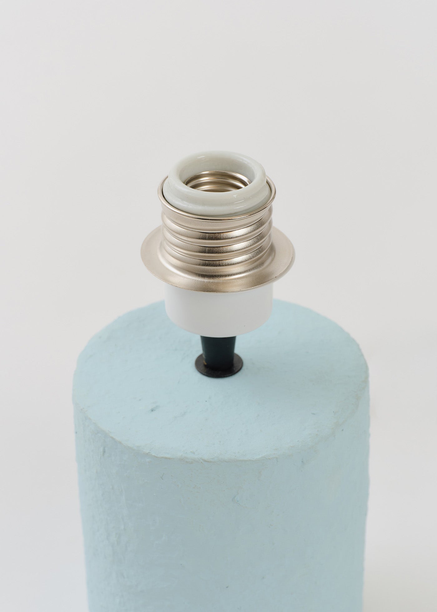 Blue Paper Mache Table Lamp