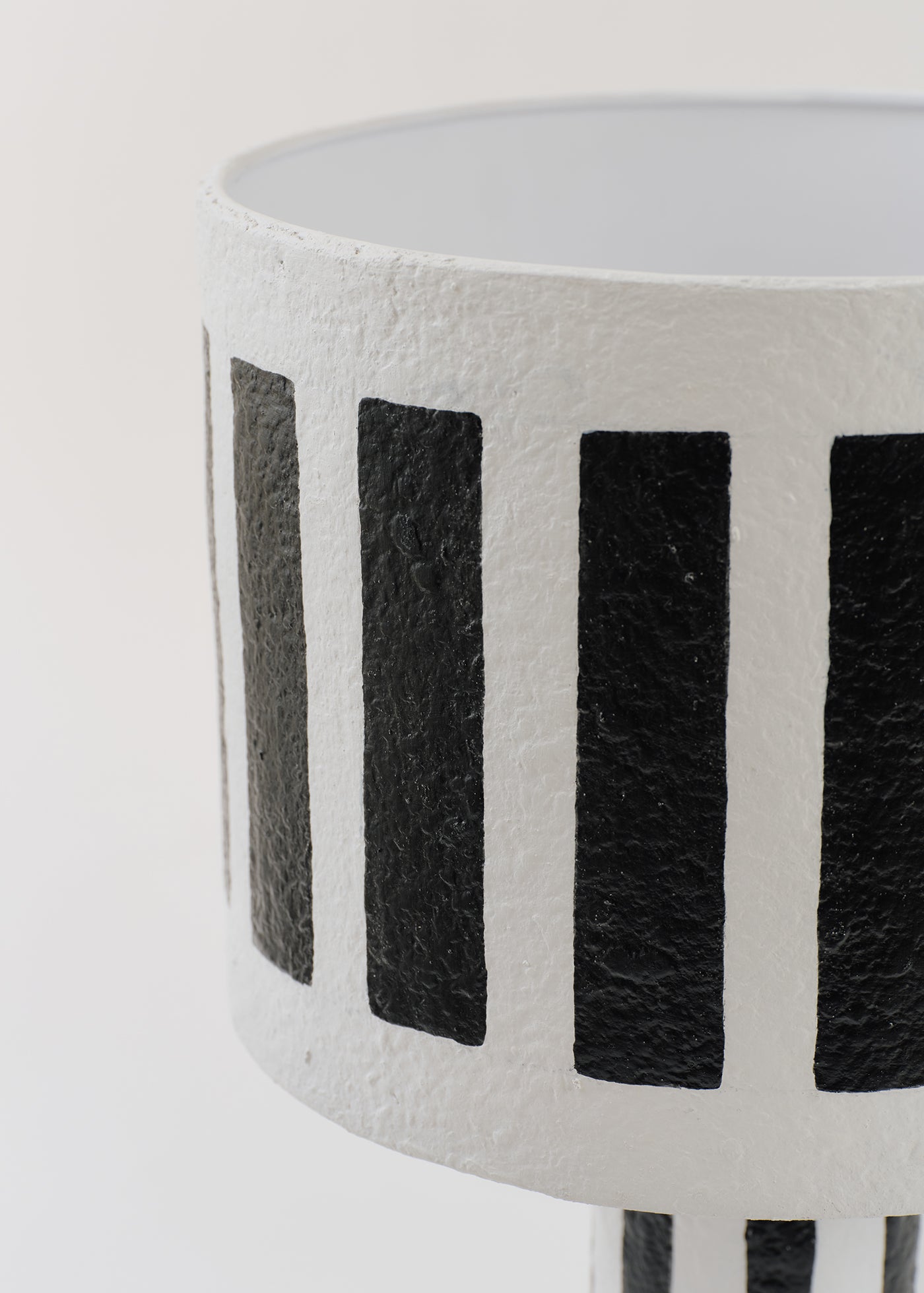 Stripe Paper Mache Table Lamp