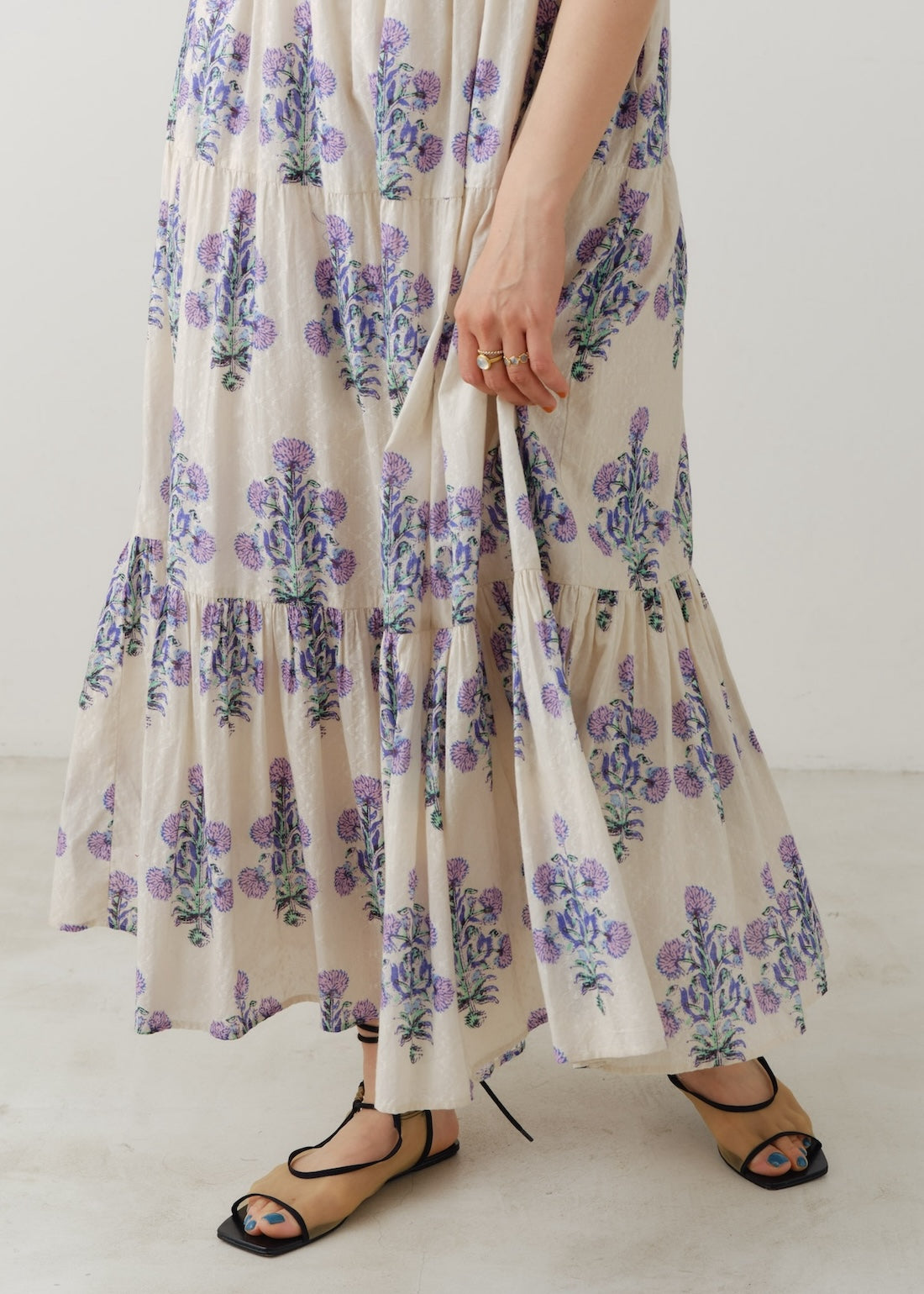 Cotton Jacquard Marigold Print Cami Dress