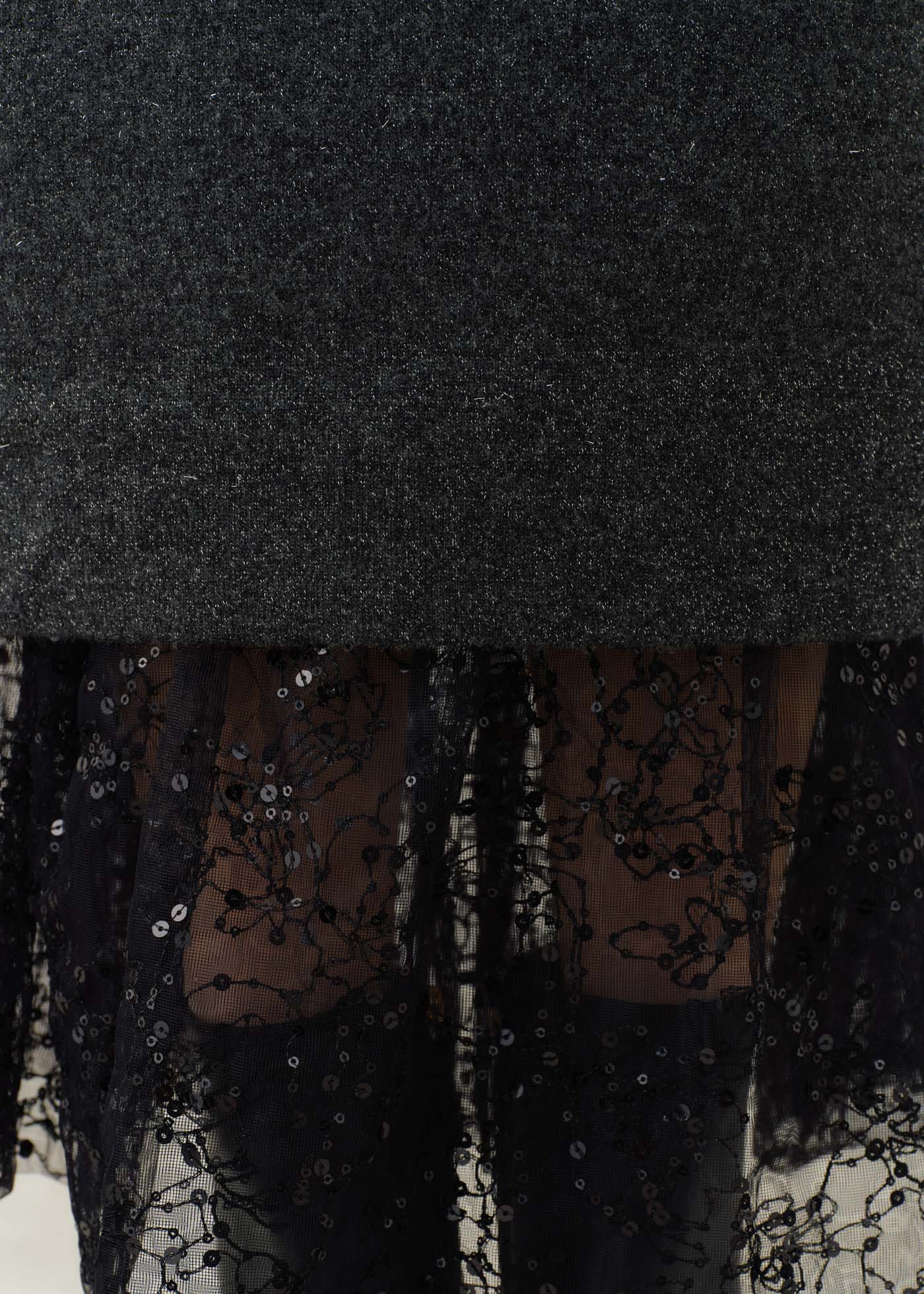 Wool Cashmere Lurex Knit Skirt