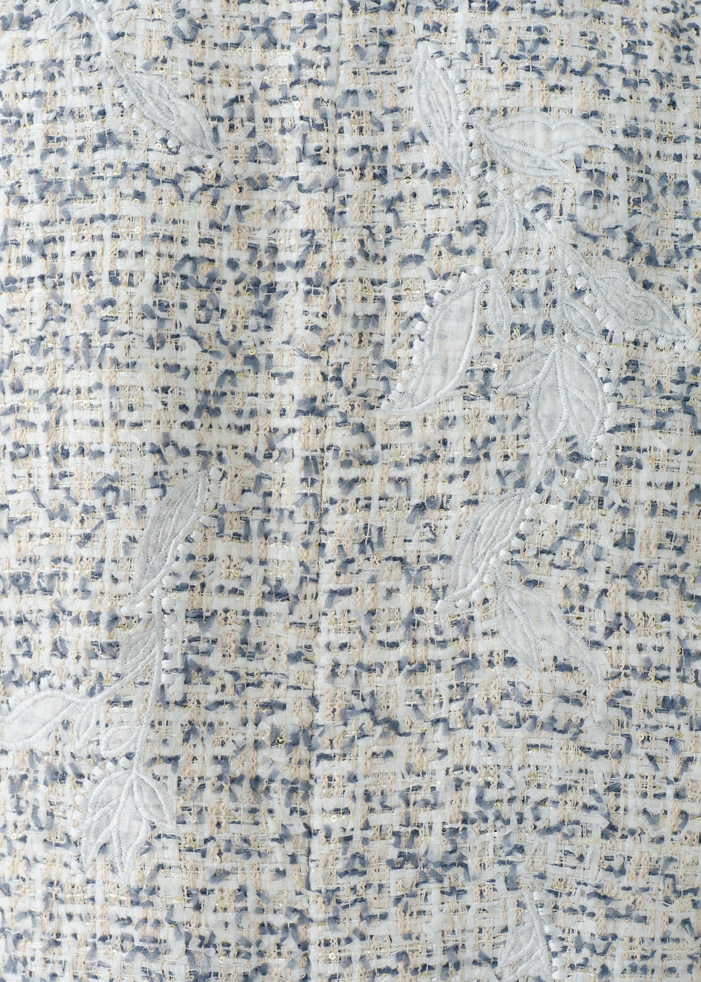 Boucle Tweed Patch Embroidery Gilet