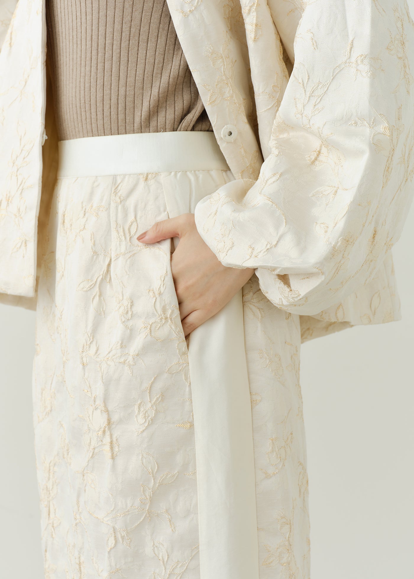 Flower Jacquard Skirt