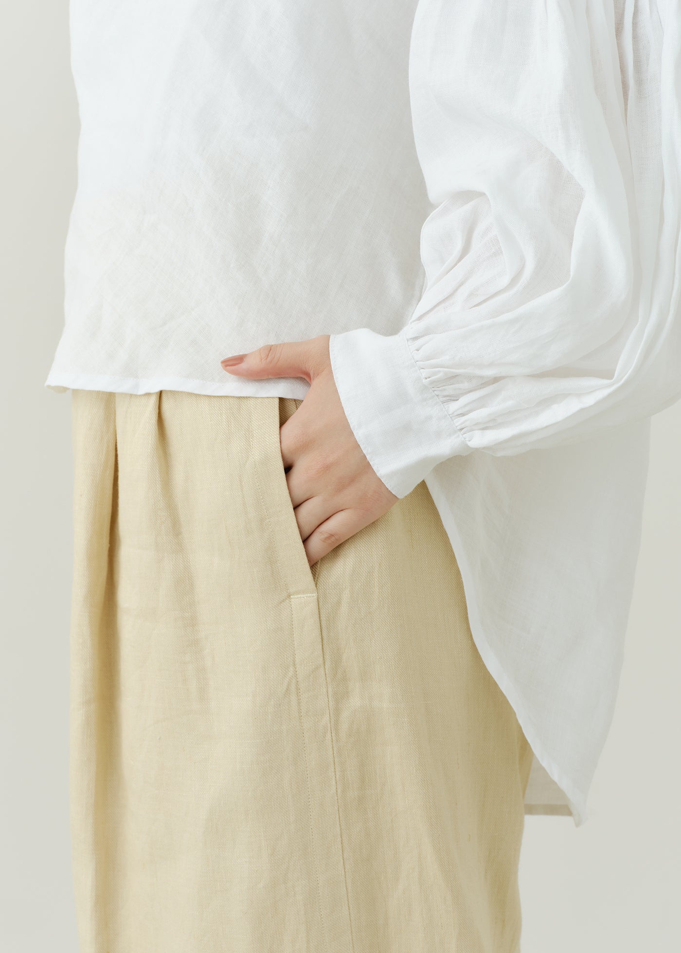 Linen Twill Wide Pants