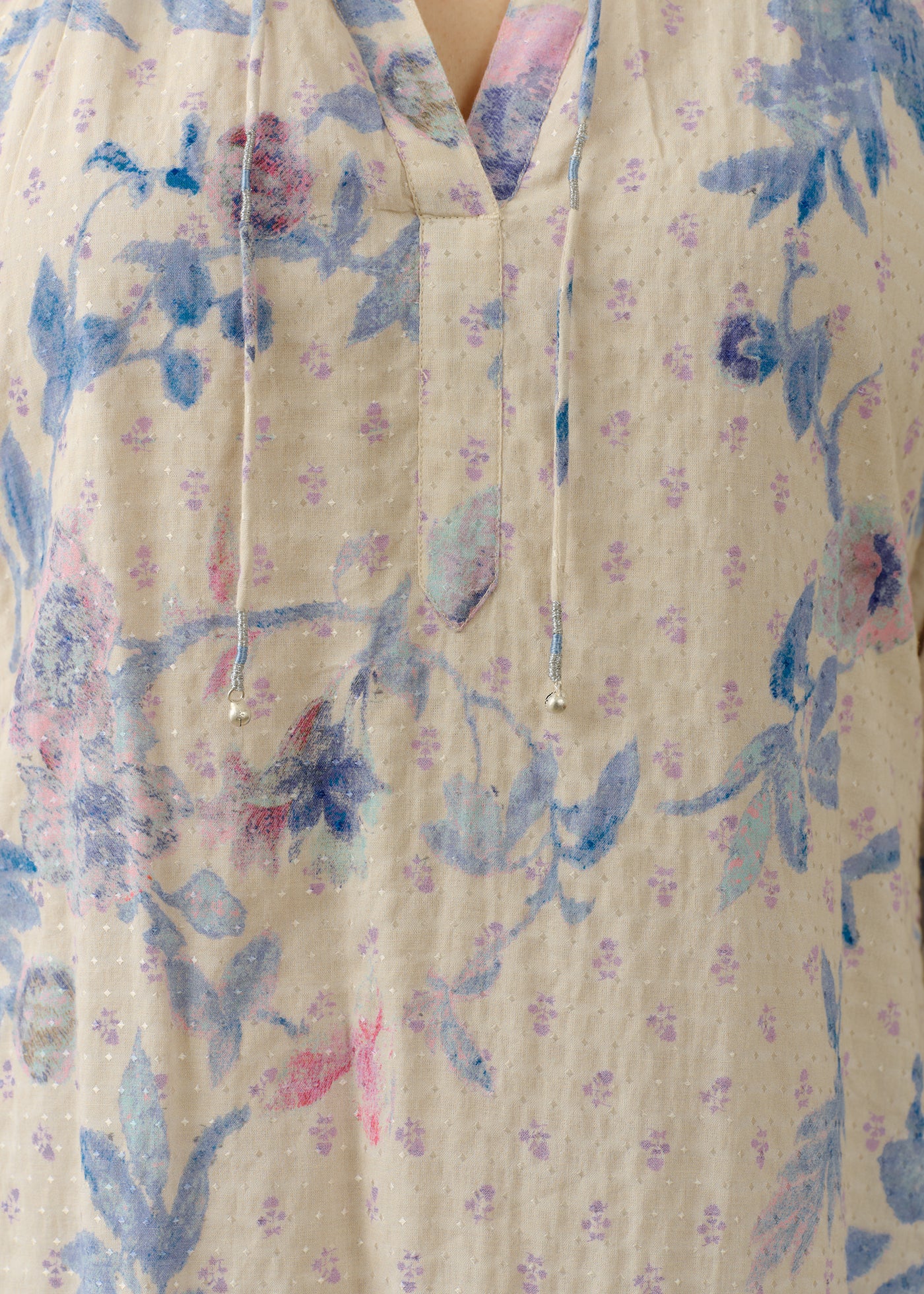 Dot Dobby Bouquet Long Sleeve Dress