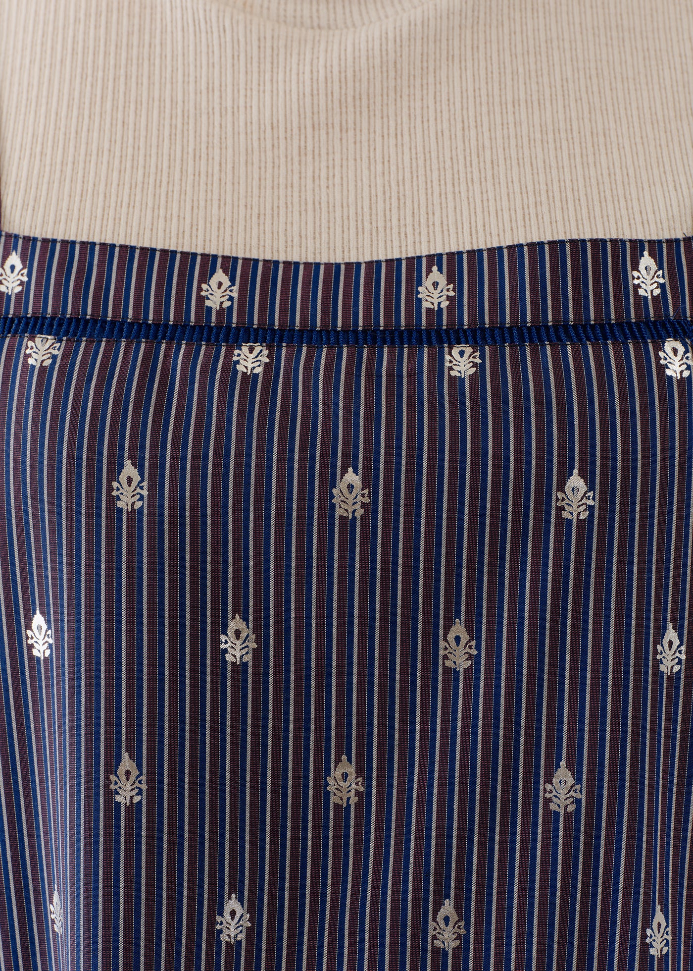 Cotton Poplin Stripe Foil Print Cami Dress