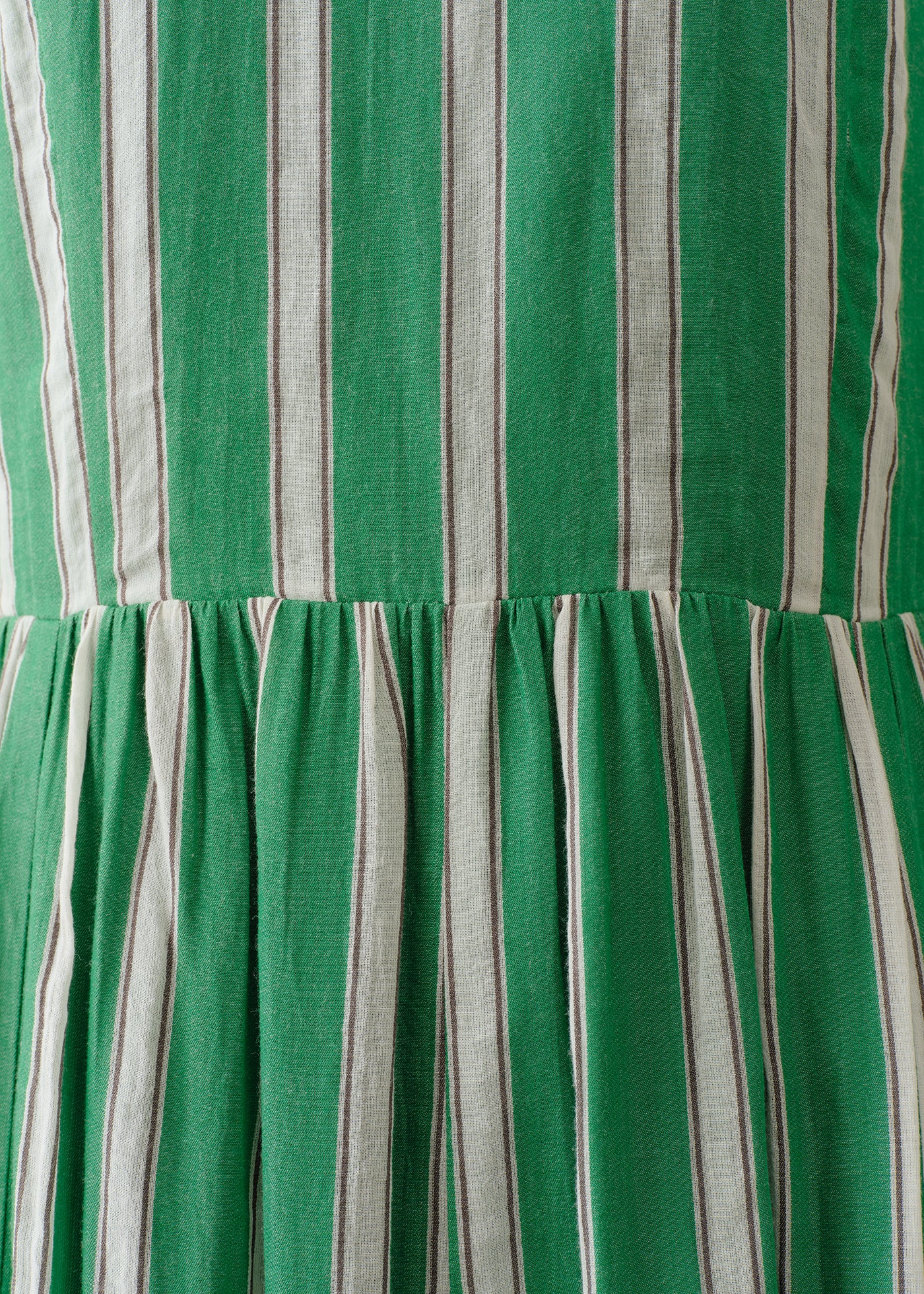 Cotton Voile Stripe Sleeveless Slant Panel Dress