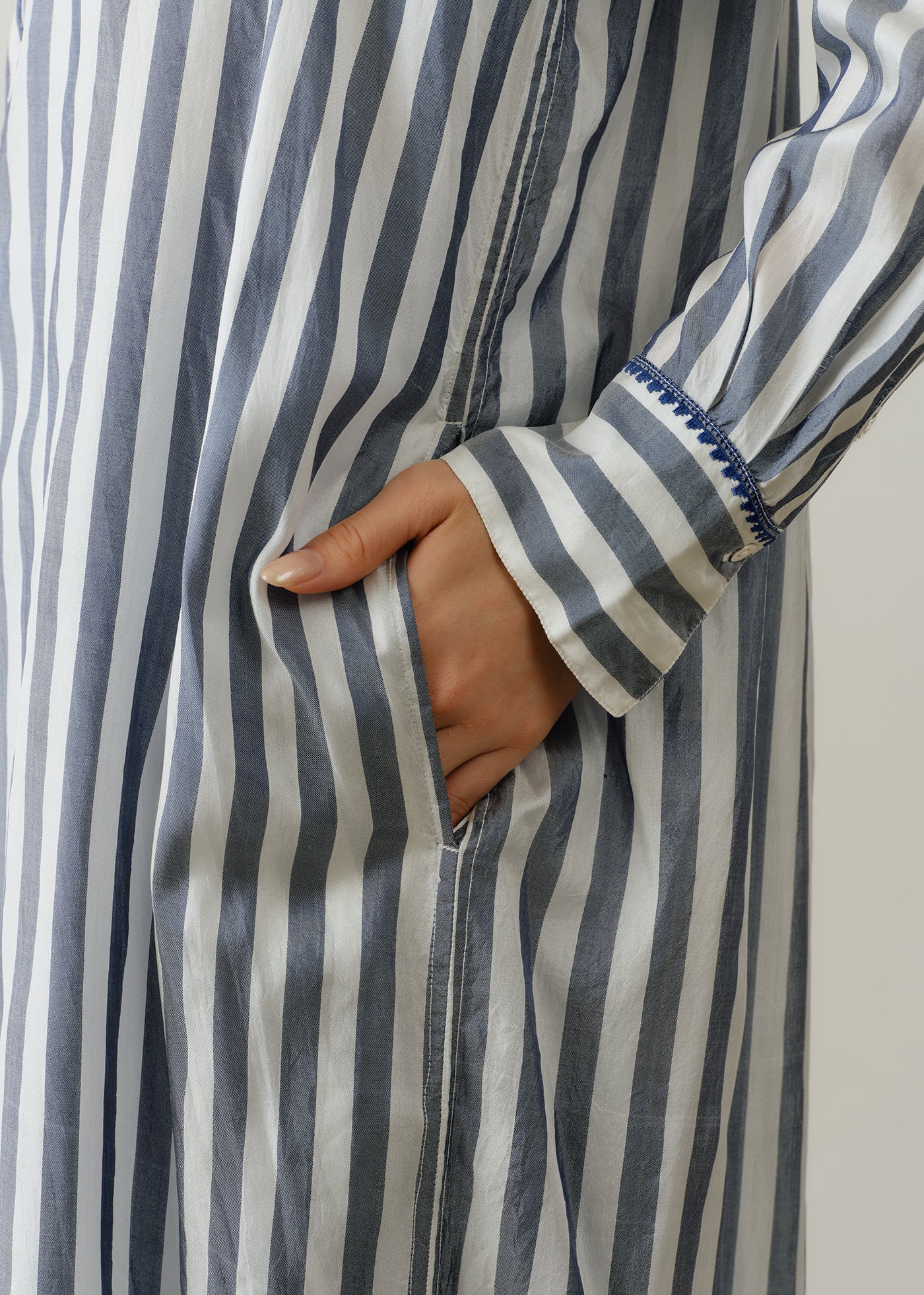 Hand Woven Silk Check Kurta Dress