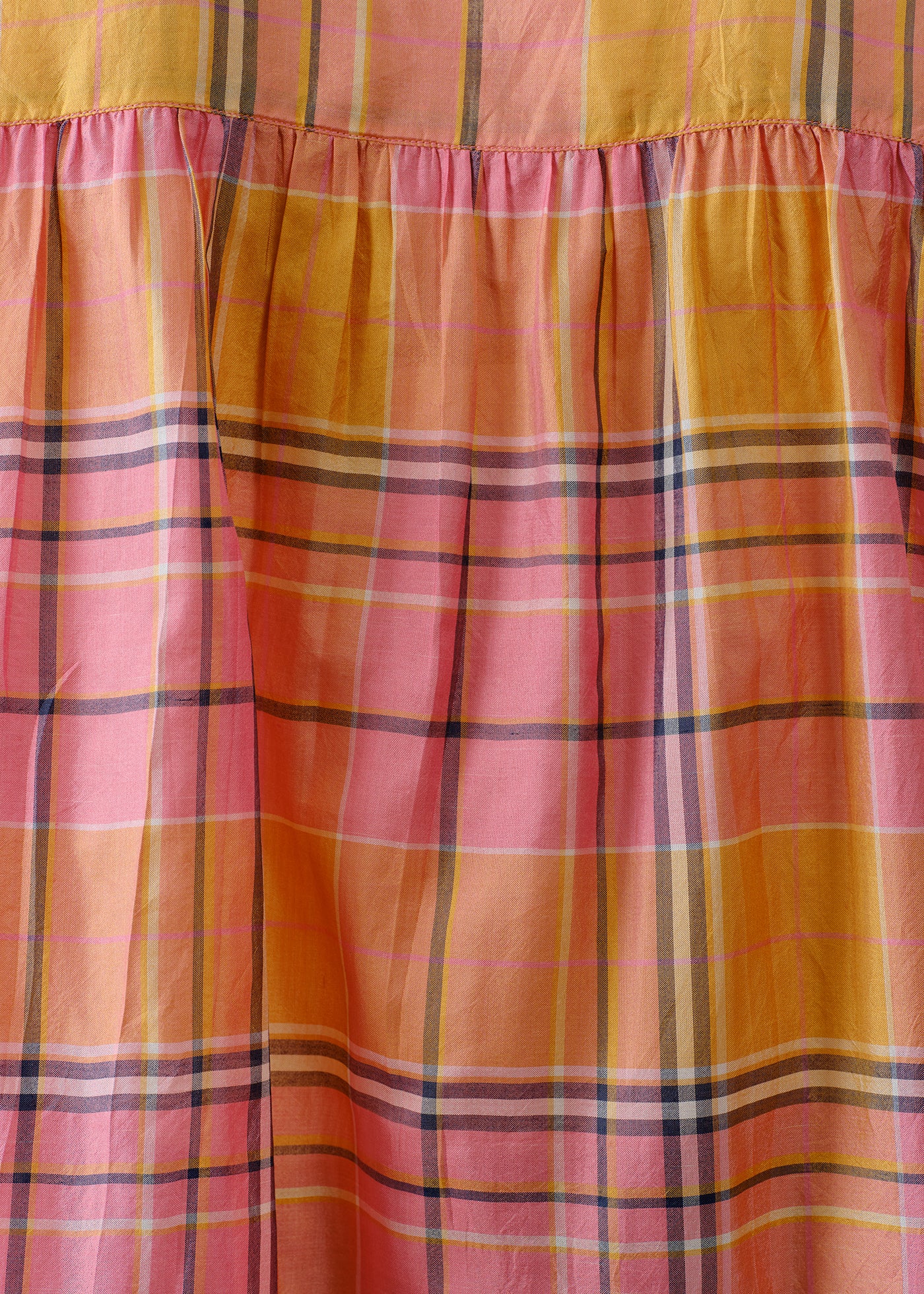 Hand Woven Silk Check Kurta Dress