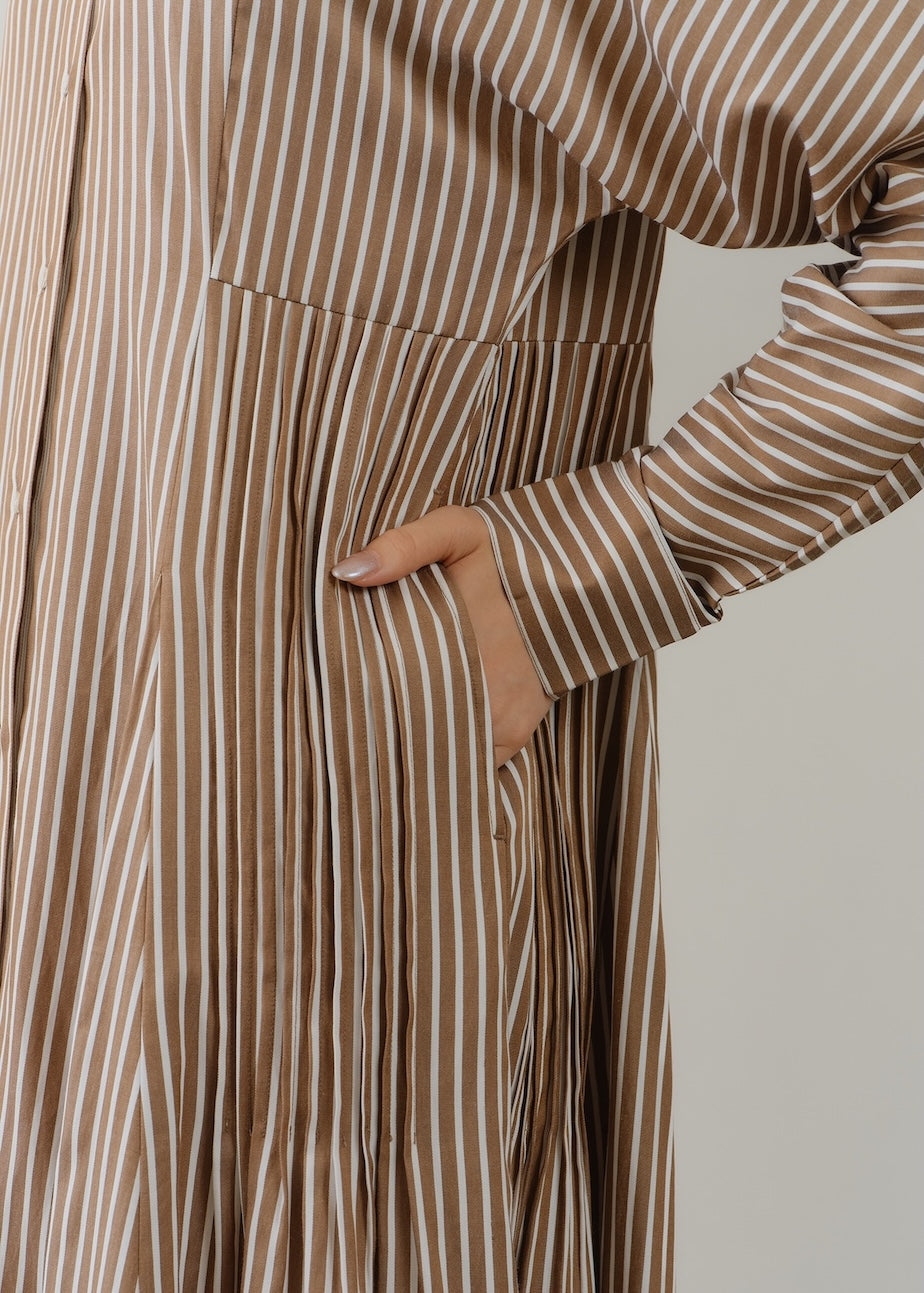 【7/22 10時発売】Poplin Stripe Shirts Dress