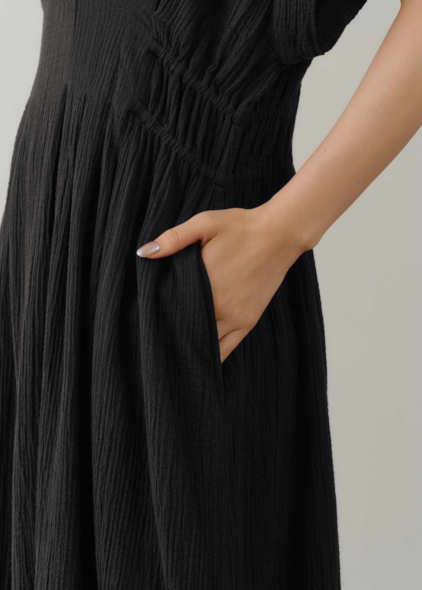 Cotton Double Gauze Tuck Dress