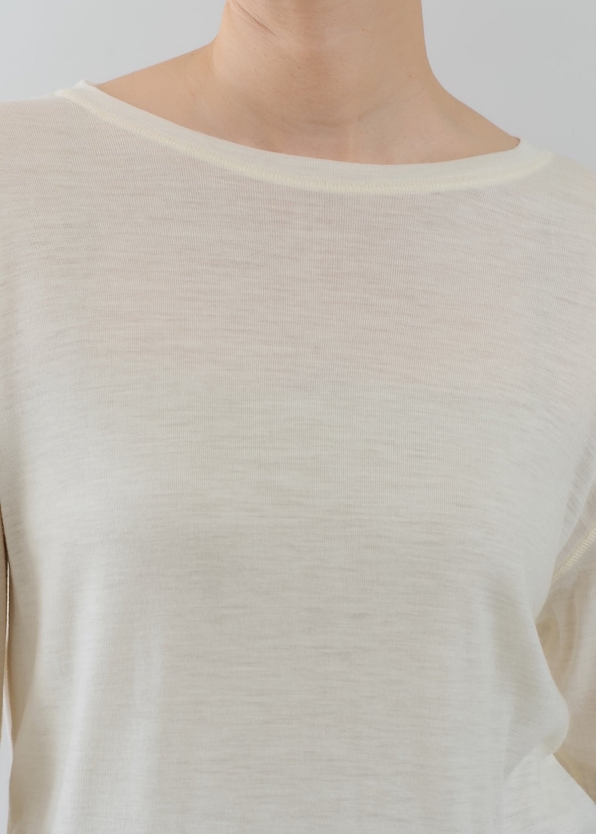 【9/24 10時発売】Wool Gauze Jersey Crew Neck Top