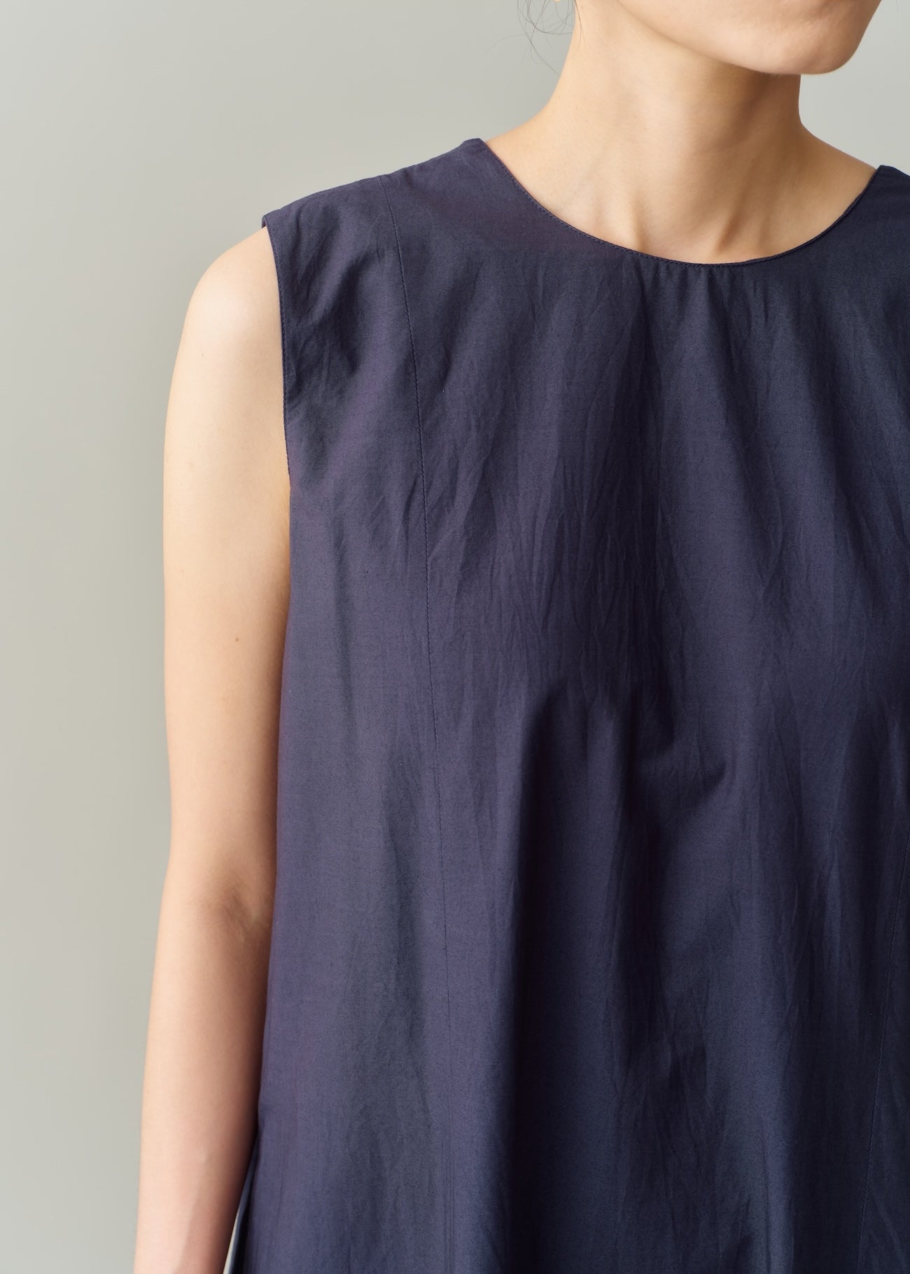 Poplin Solid Sleeveless Balloon Dress