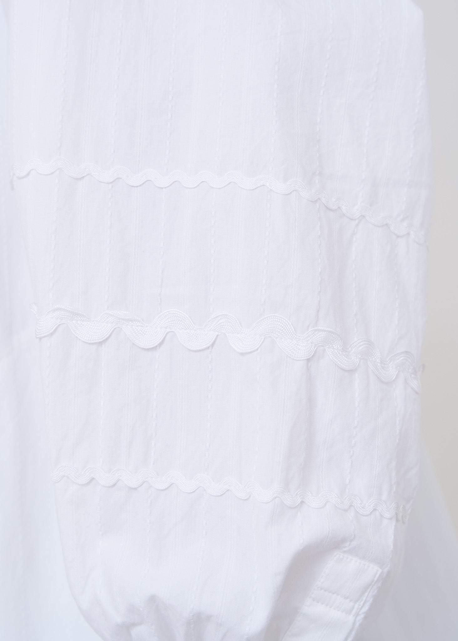 Poplin Dobby Zigzag Tape Big Collar Dress