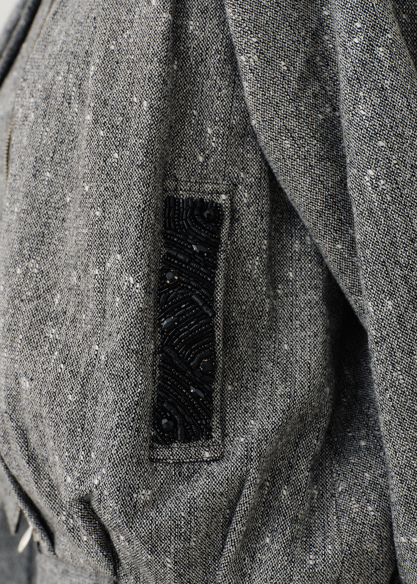 Tweed Beads Embroidery Blouson