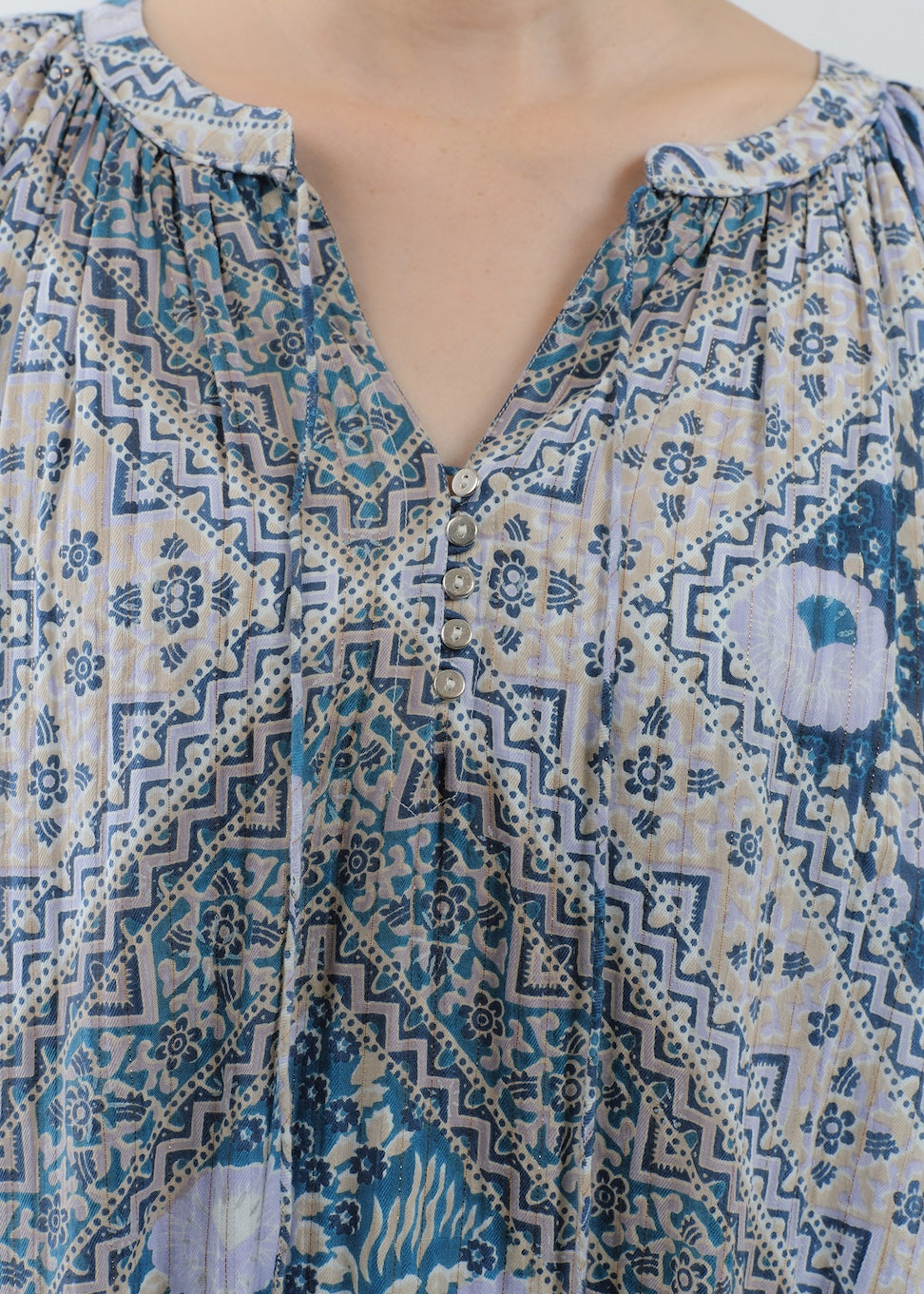 【9/2 10時発売】Cotton Lurex Floral Scarf Print Dress