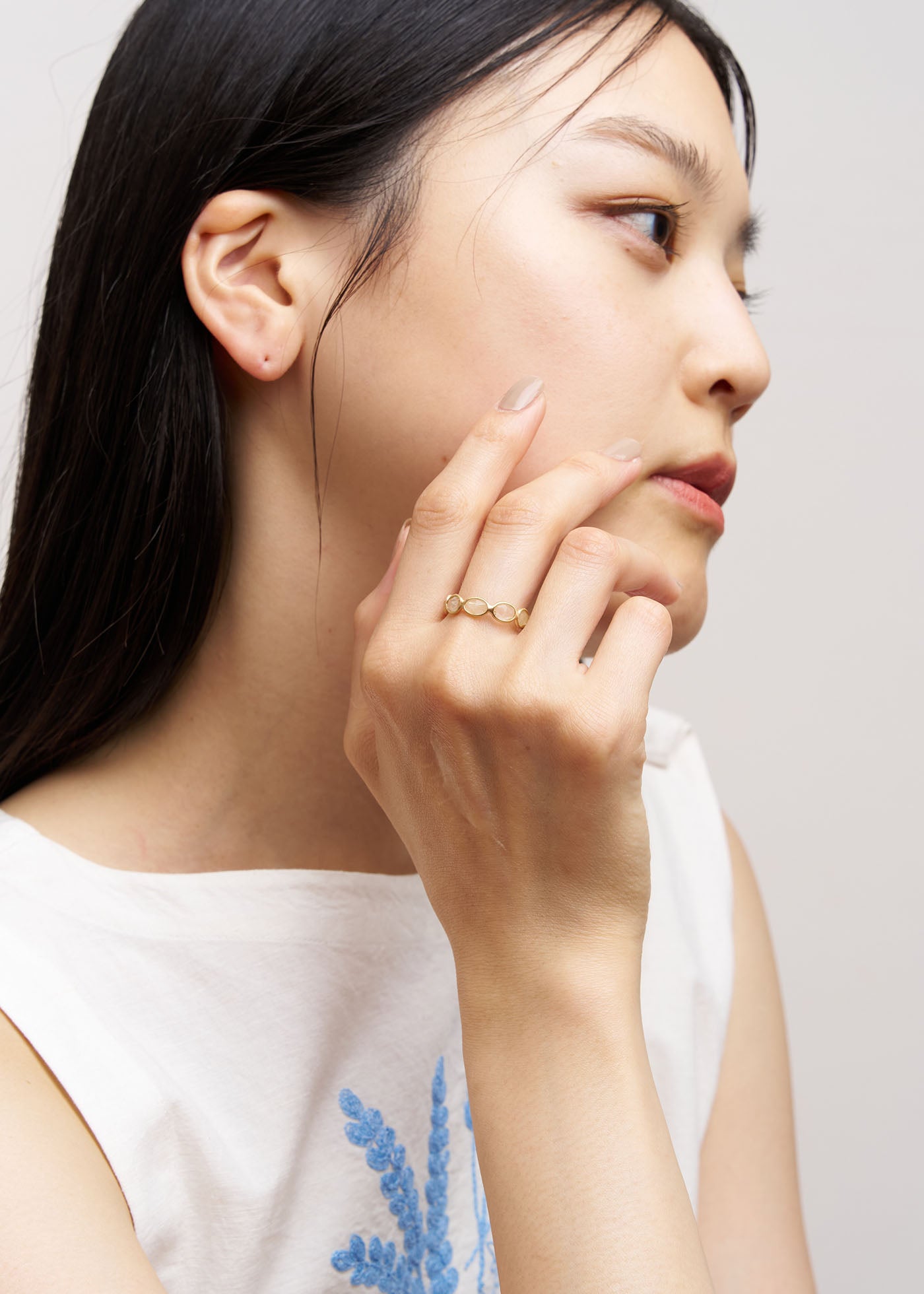 Rutilated Quartz Slice Stone Eternity