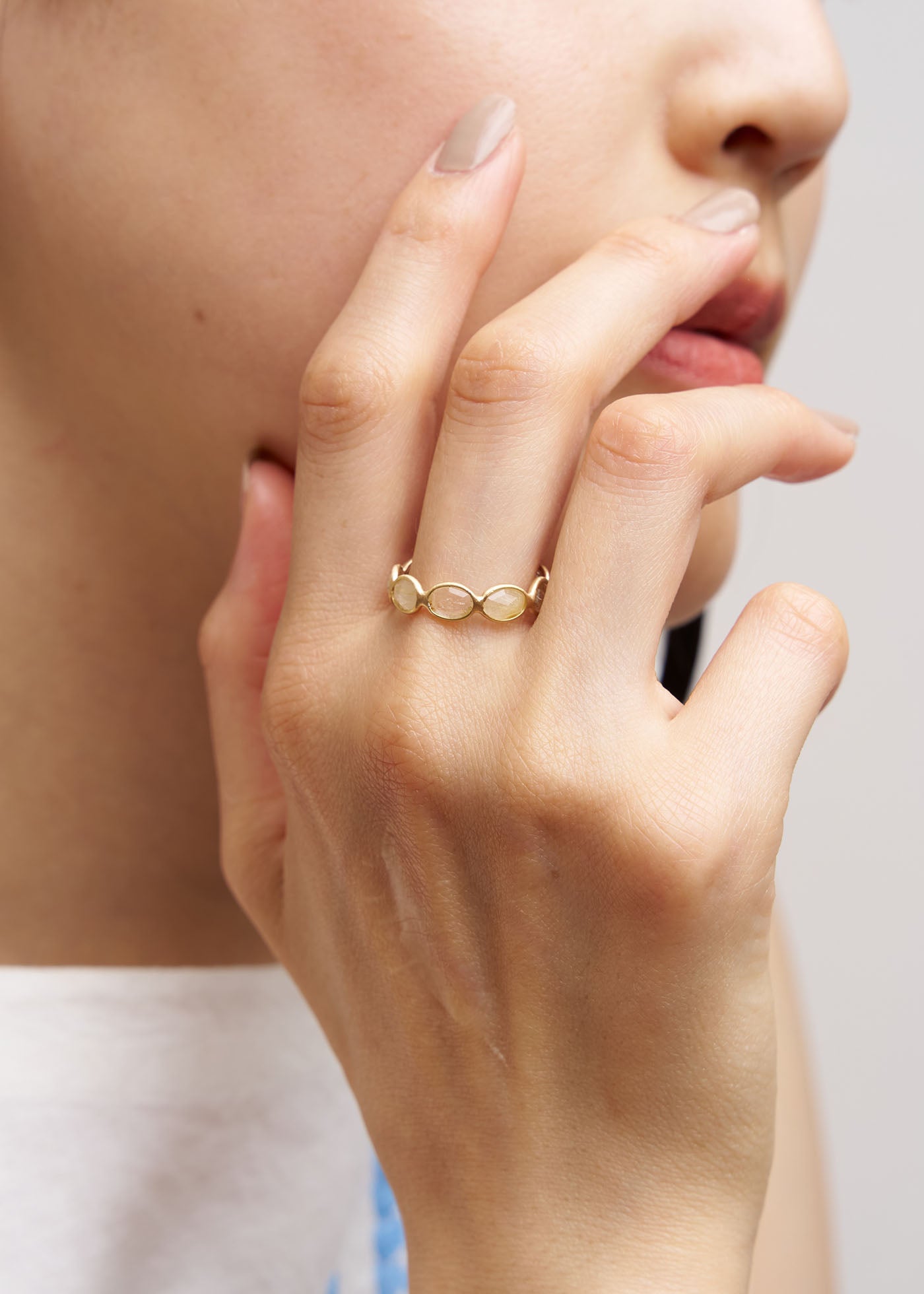 Rutilated Quartz Slice Stone Eternity