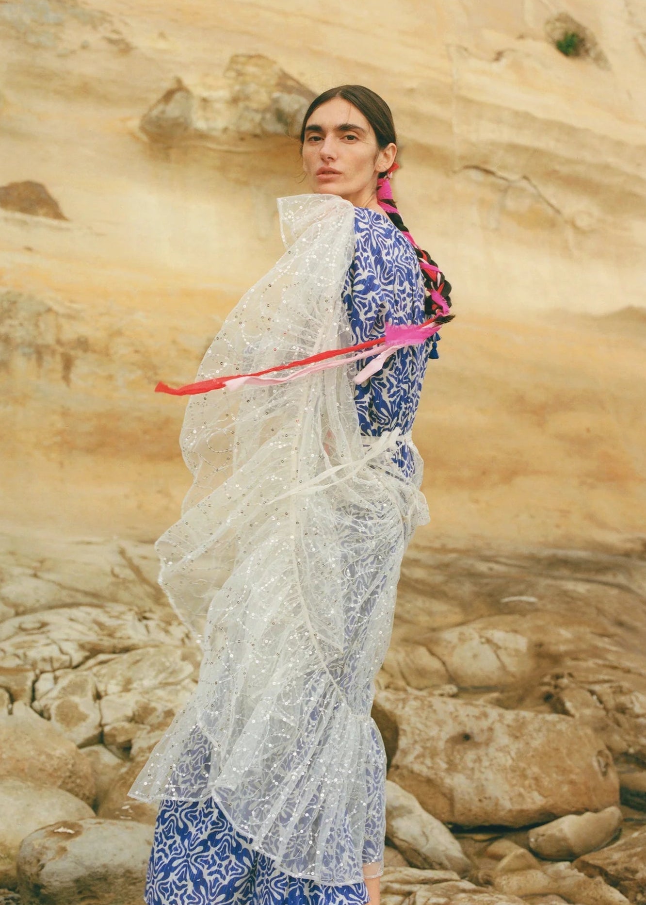 Shiny Sequin Embroidery Skirt