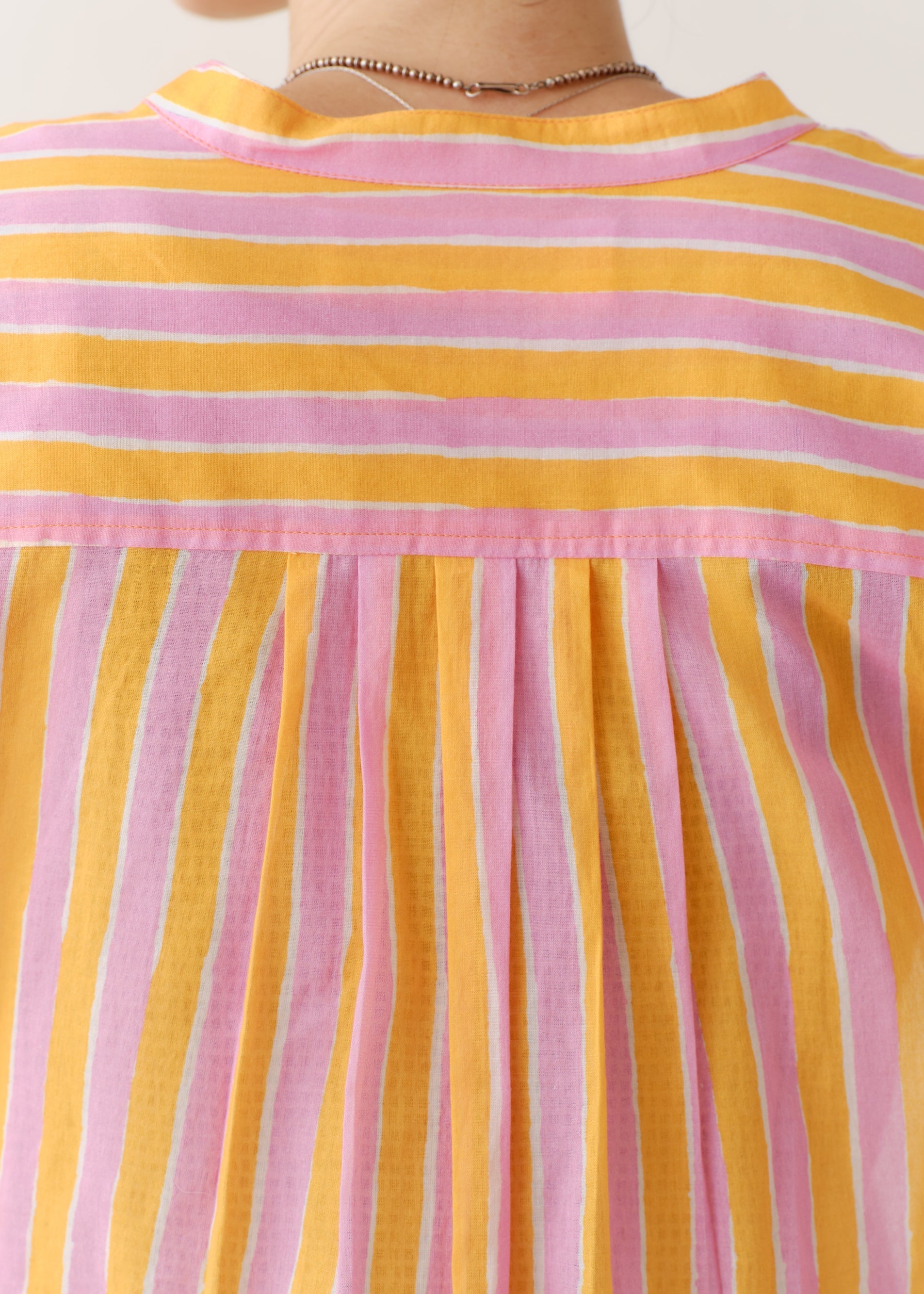 Cotton Wave Stripe Print Shirt