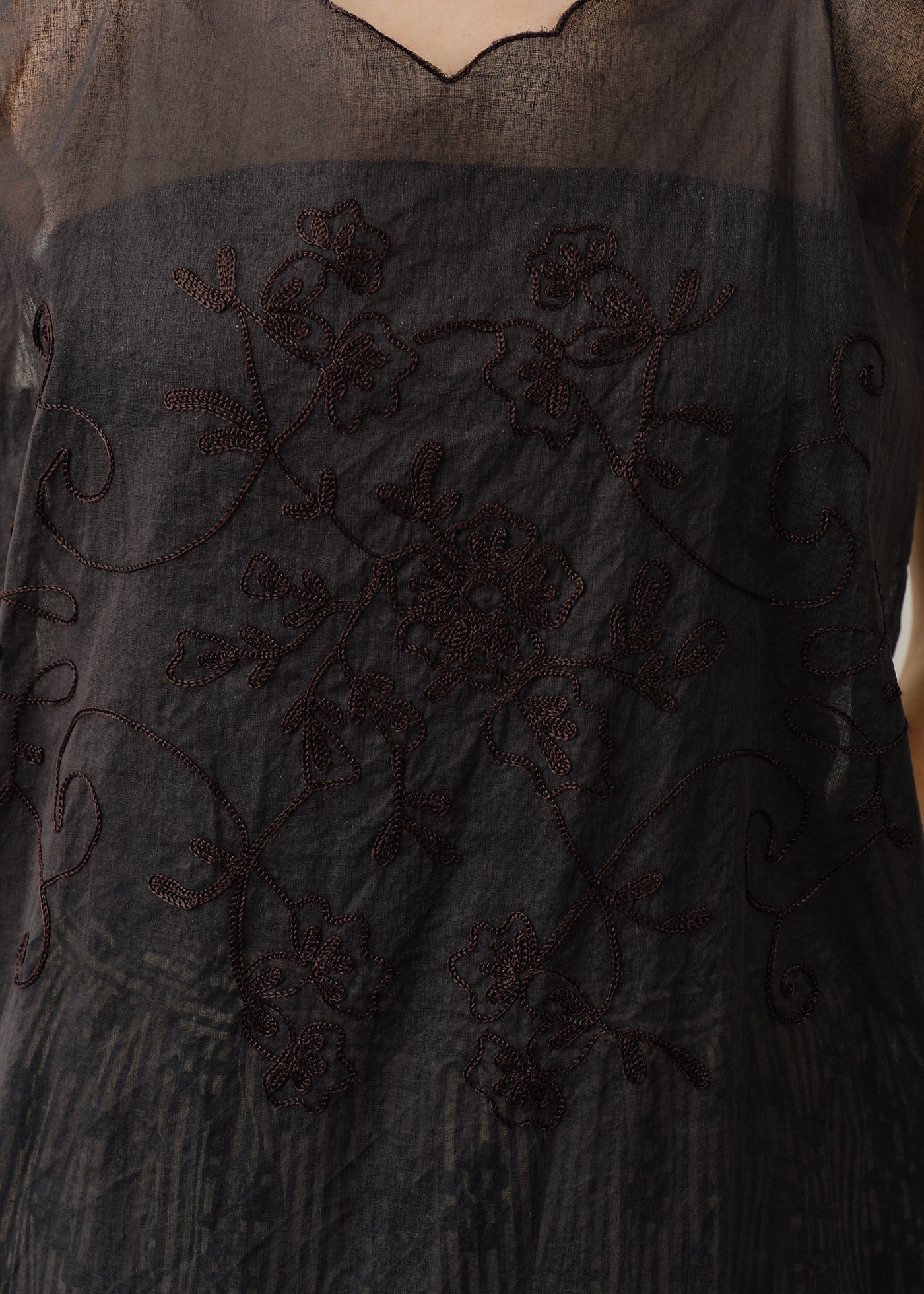 Organza Aari Embroidery Cami Dress