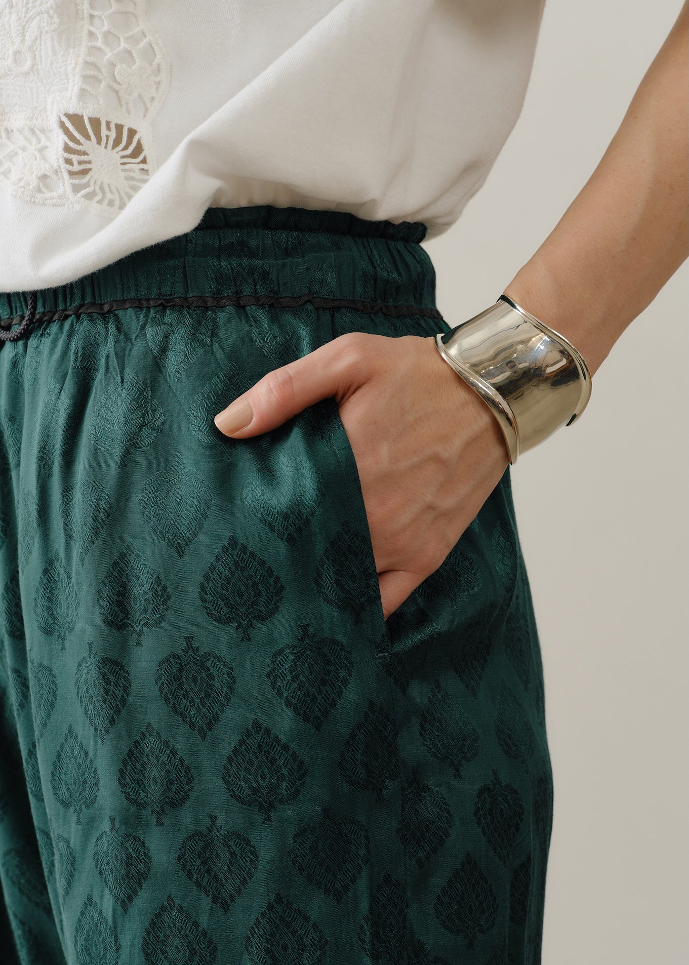 Rayon Jacquard Relax Pants