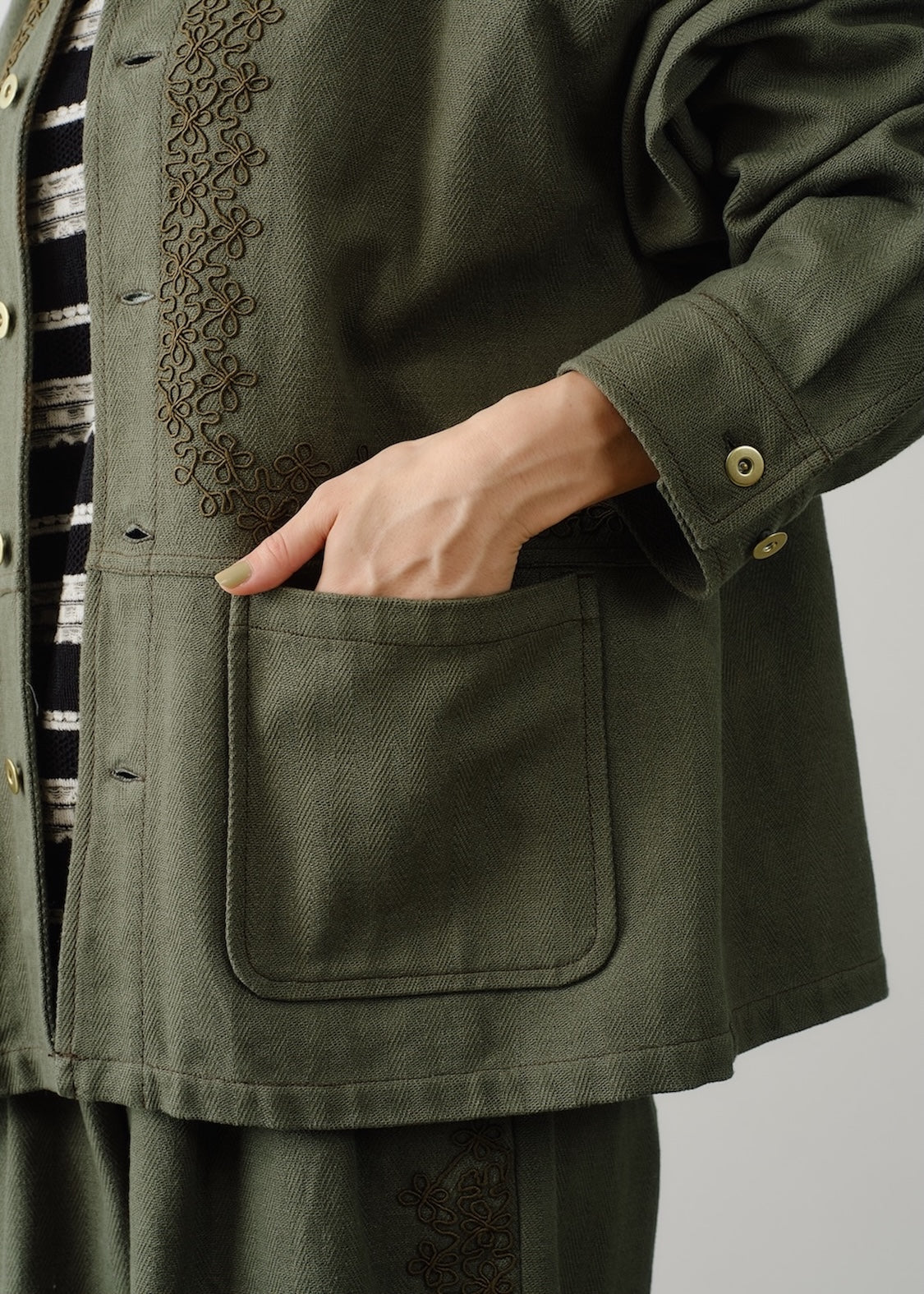 【9/10 10時発売】Heavy Cotton Jacquard Cord Embroidery Jacket