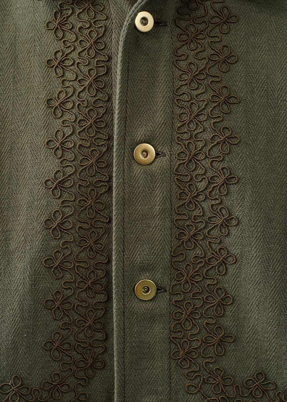 【9/10 10時発売】Heavy Cotton Jacquard Cord Embroidery Jacket