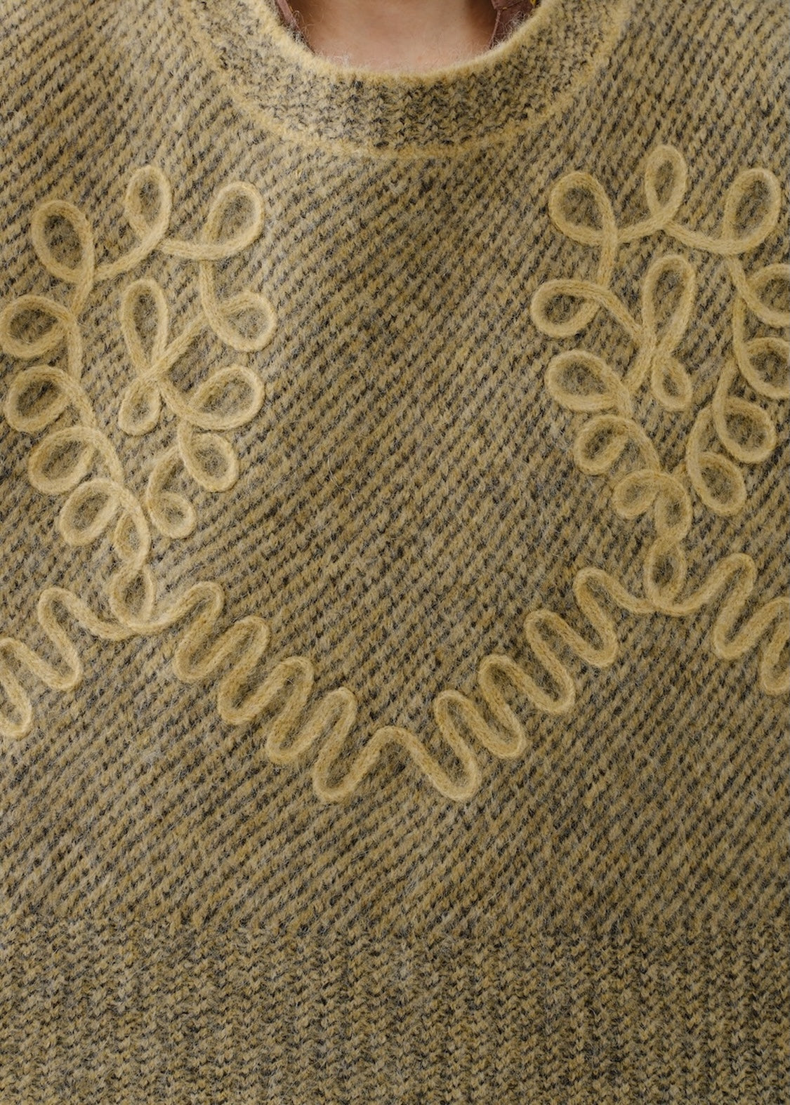 【9/10 10時発売】Mohair Sand Pattern Embroidery Knit Vest