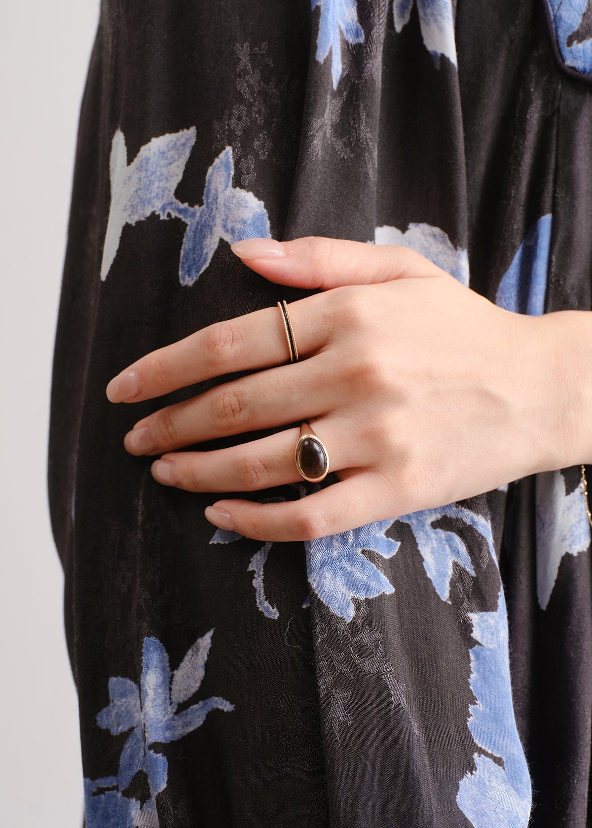 【10/28 10時発売】Jaipur Rose Milgrain Stacking Ring Black