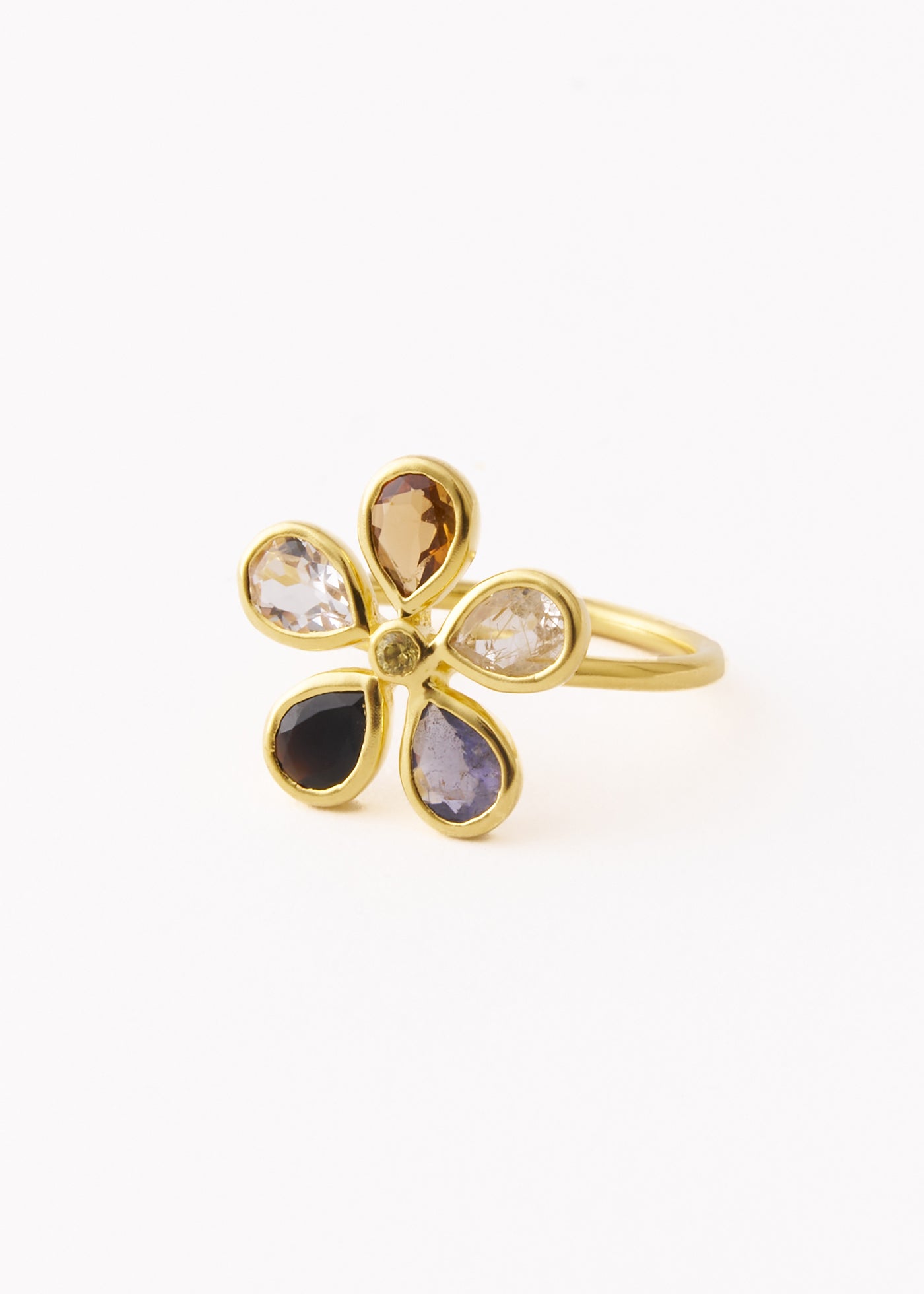 Multi Gem Flower Ring