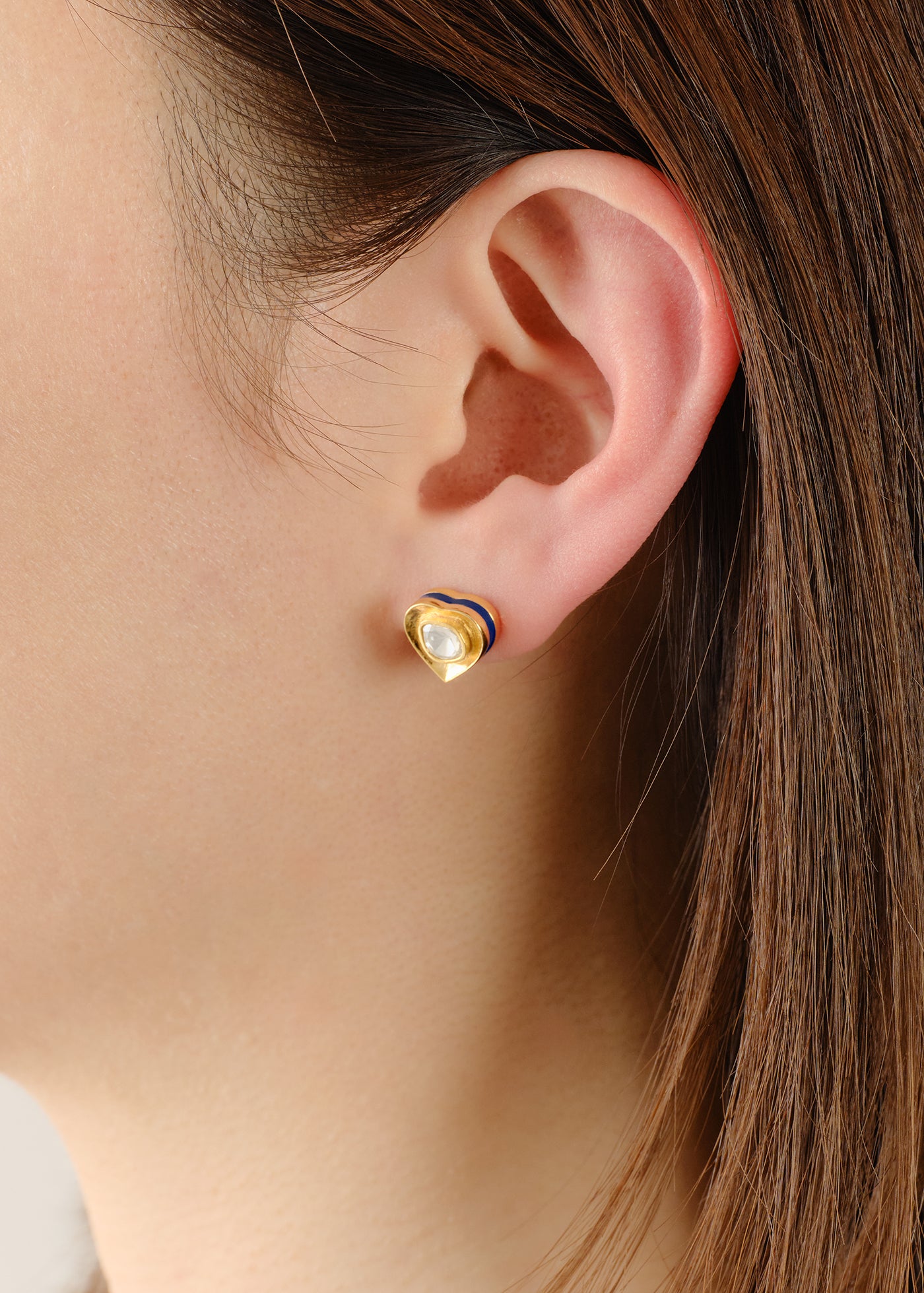 Moissanite Heart Polki Pierce