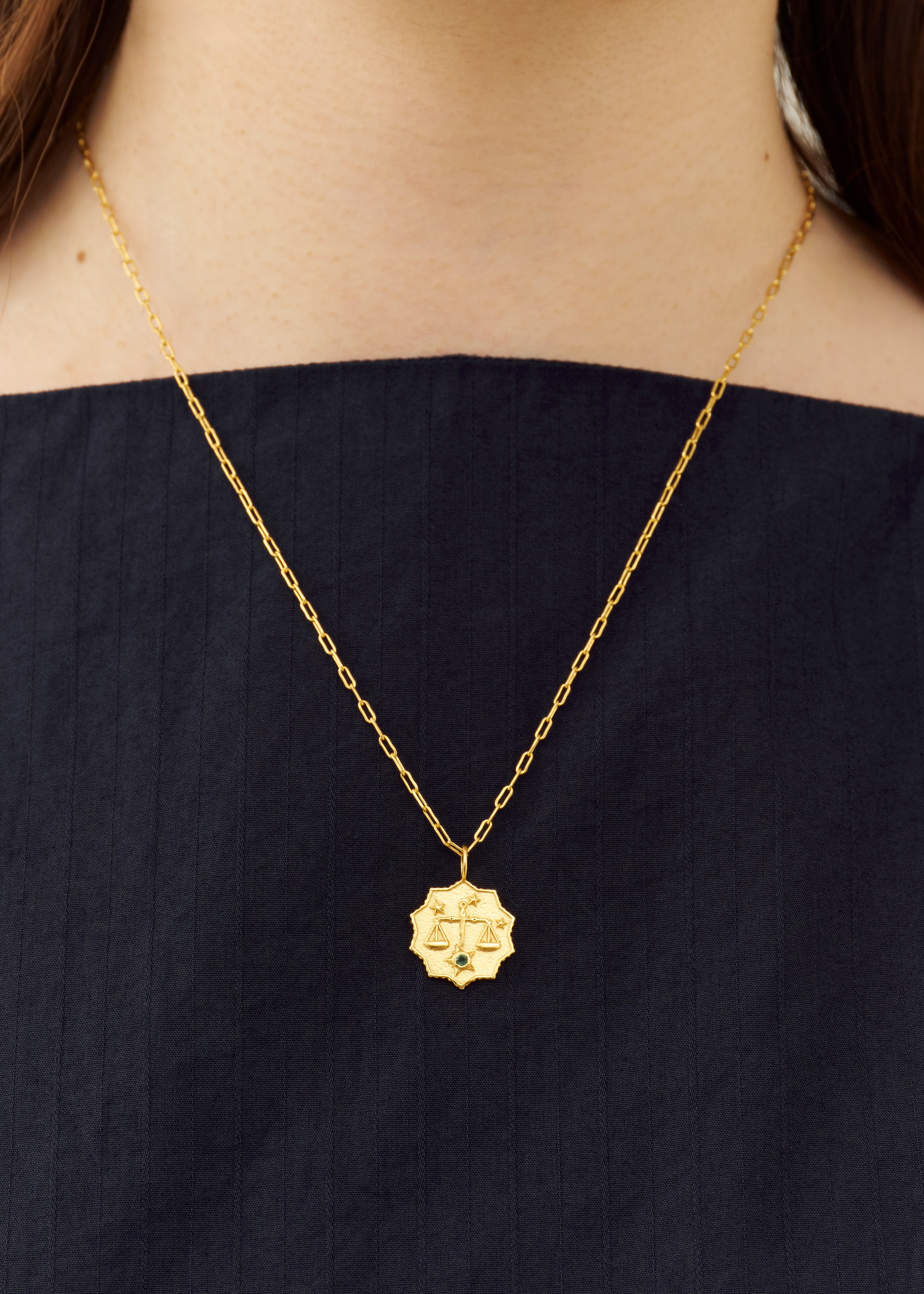 Astro Sign Plate Necklace LIBRA - 天秤座 -