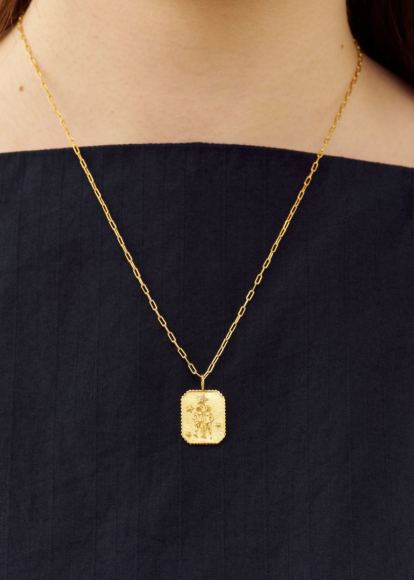 Astro Sign Plate Necklace GEMINI - 双子座 -