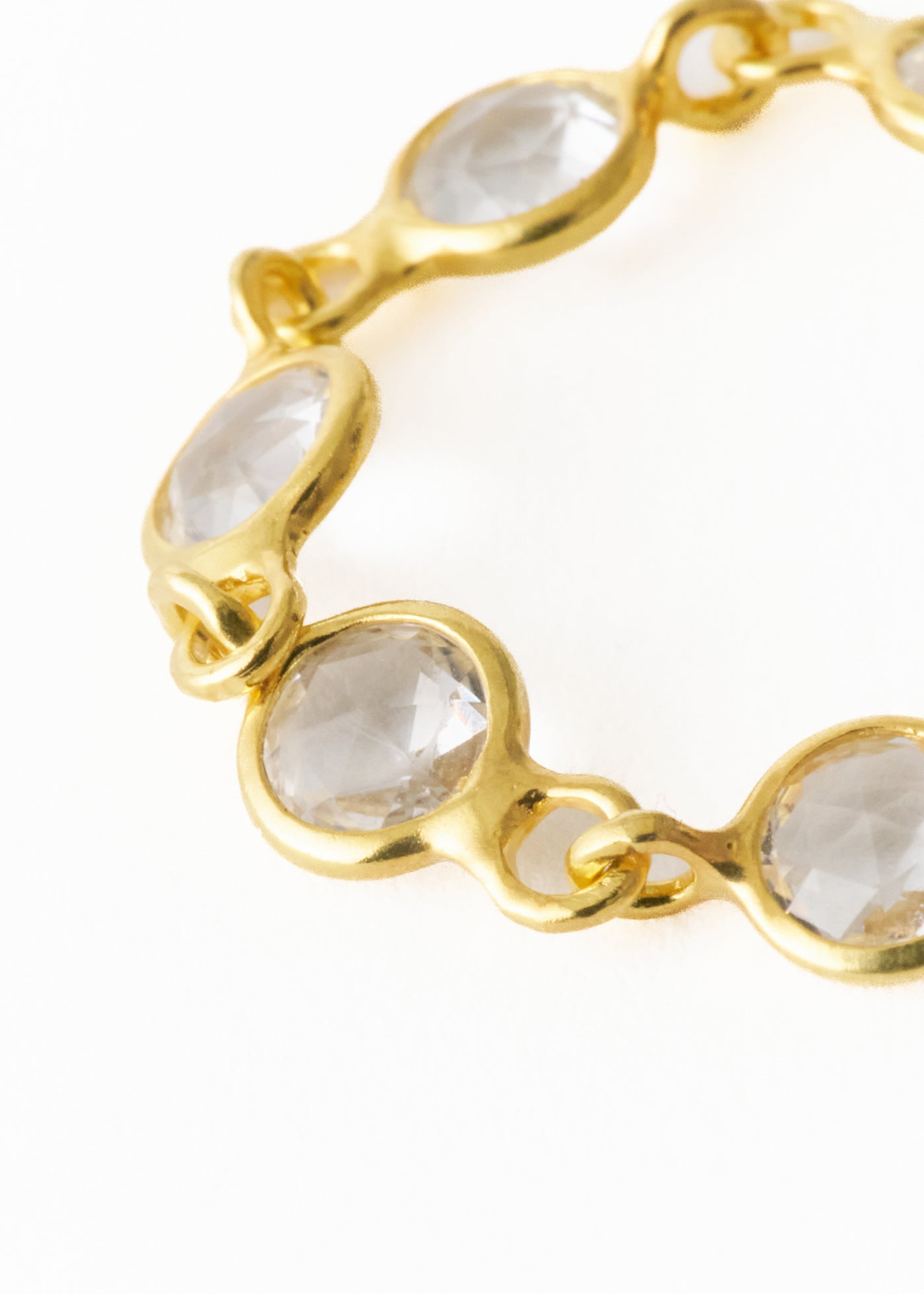 Clear Quartz Gem Bezel Chain Ring