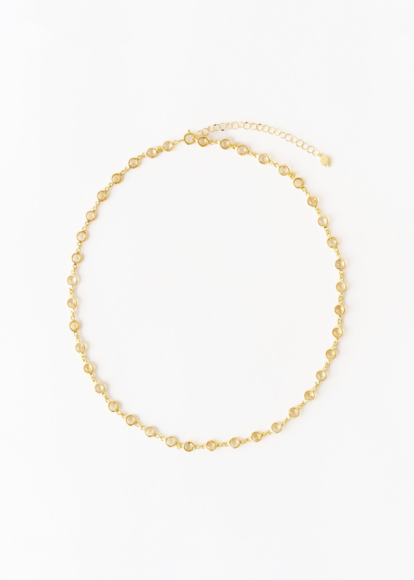 Citrine Gem Bezel Chain Necklace