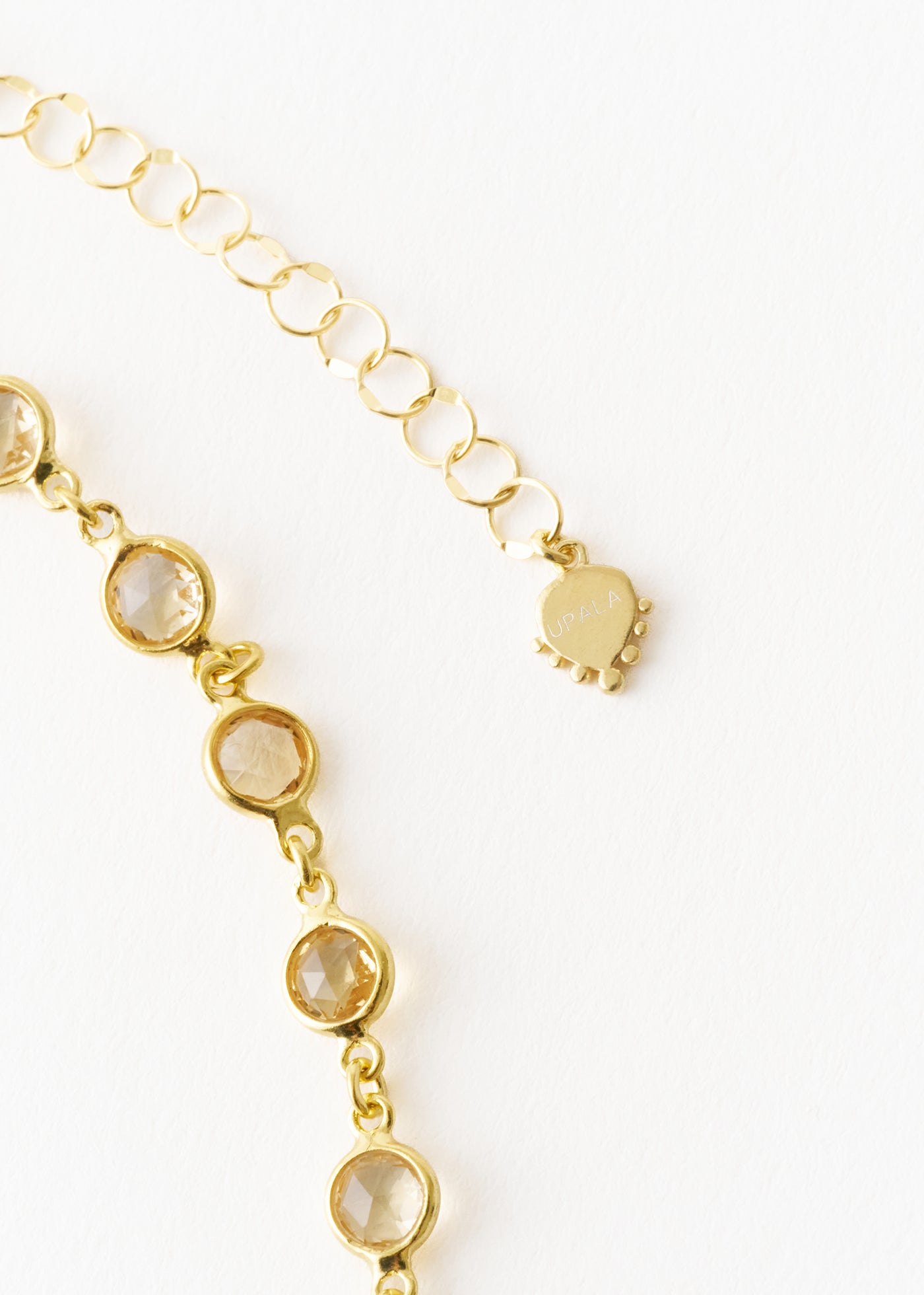 Citrine Gem Bezel Chain Necklace