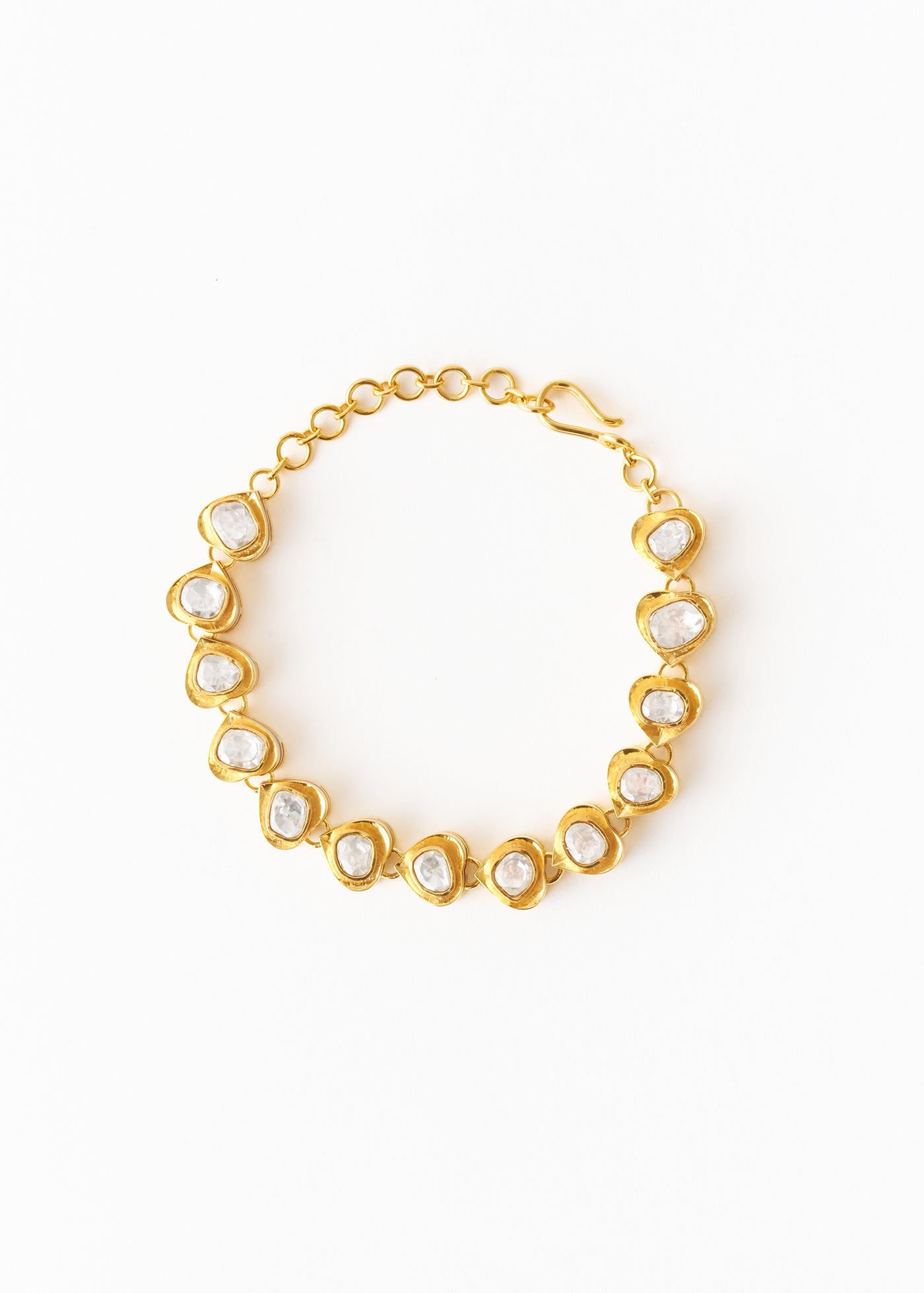 Moissanite Heart Polki Bracelet