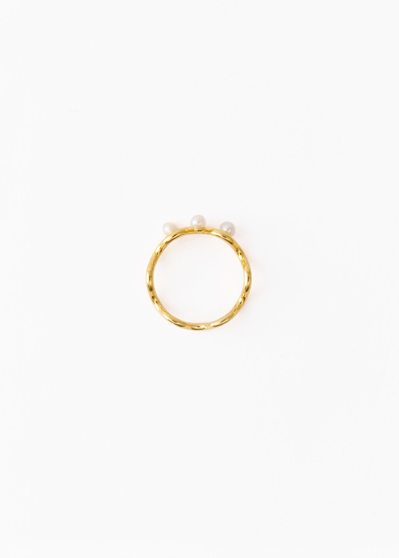 Celestial Crescent Clouds Ring Pearl