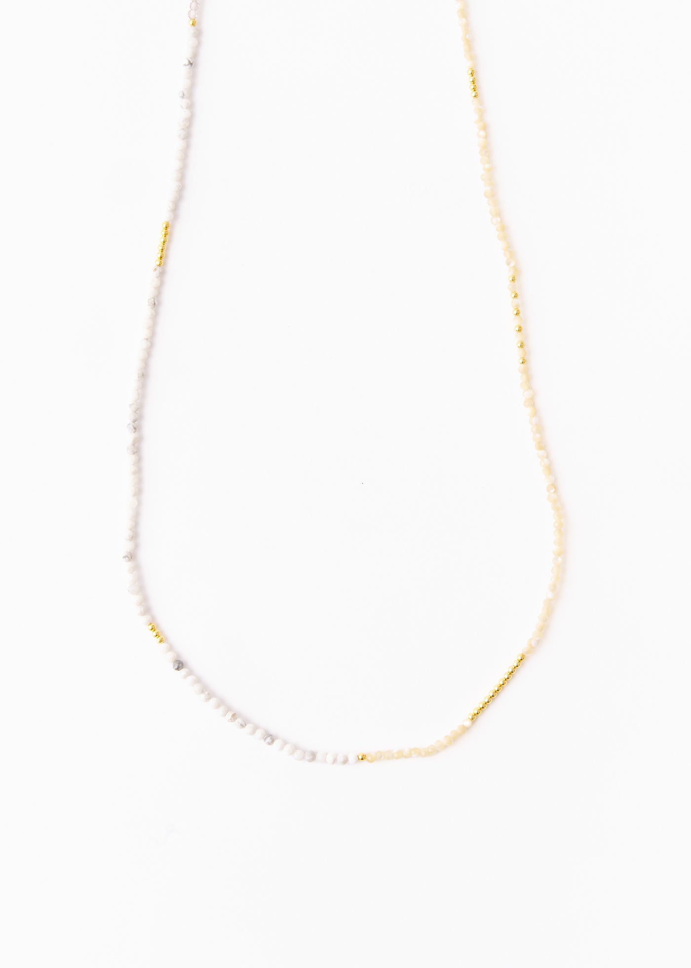 Mother Of Pearl & Multi Beads Long Necklace