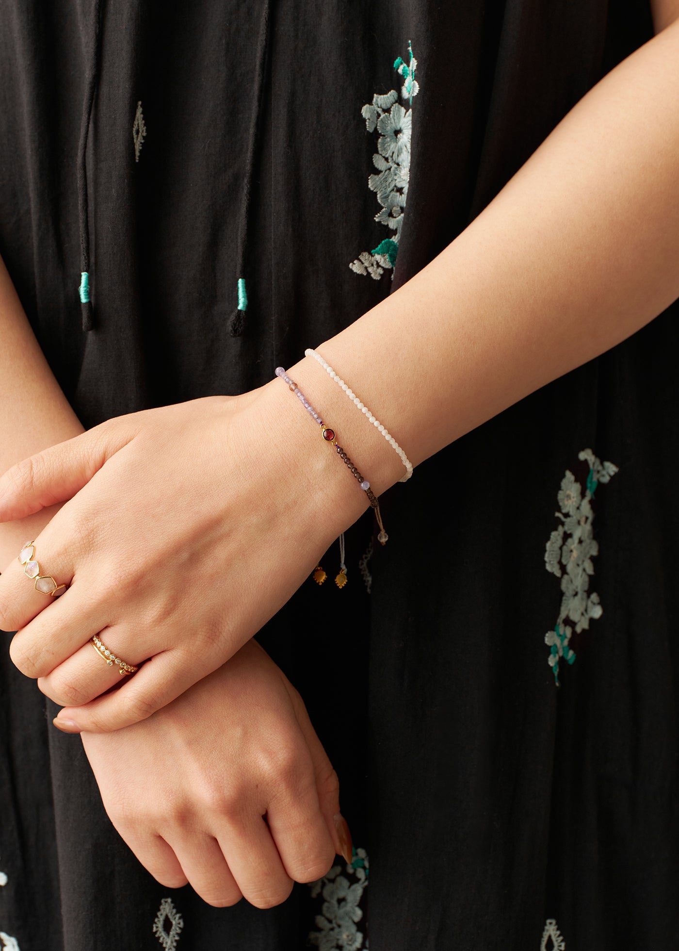 Chandra Beads Bracelet Rhodolite Garnet