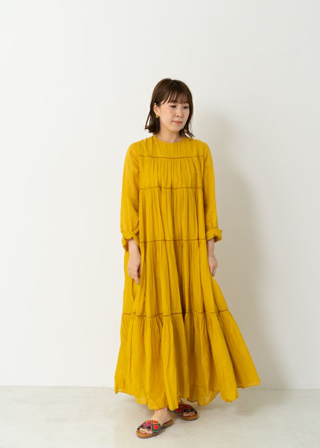 Cotton Voile Tiered Maxi Dress