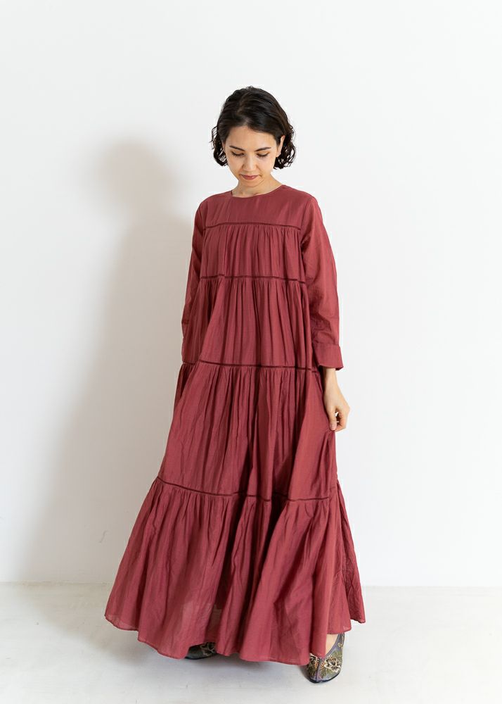 Cotton Voile Tiered Maxi Dress