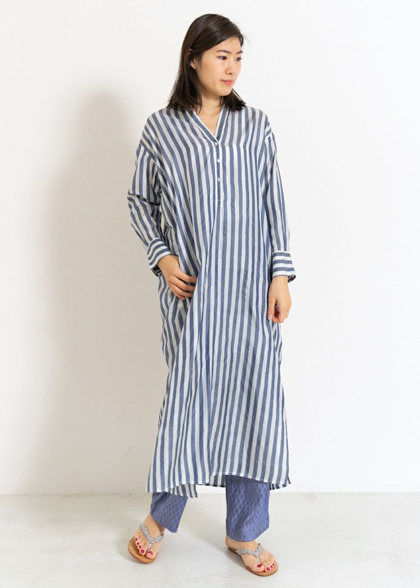 Silk Stripe Kurta Dress | Pasand by ne Quittez pas | パサンドバイ 