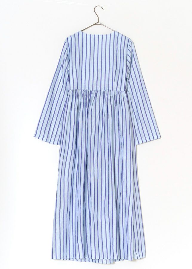 Silk Stripe Crossover Gown