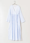 Cotton Stripe Cross Over Gown