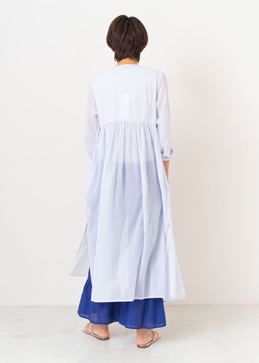 Cotton Stripe Cross Over Gown
