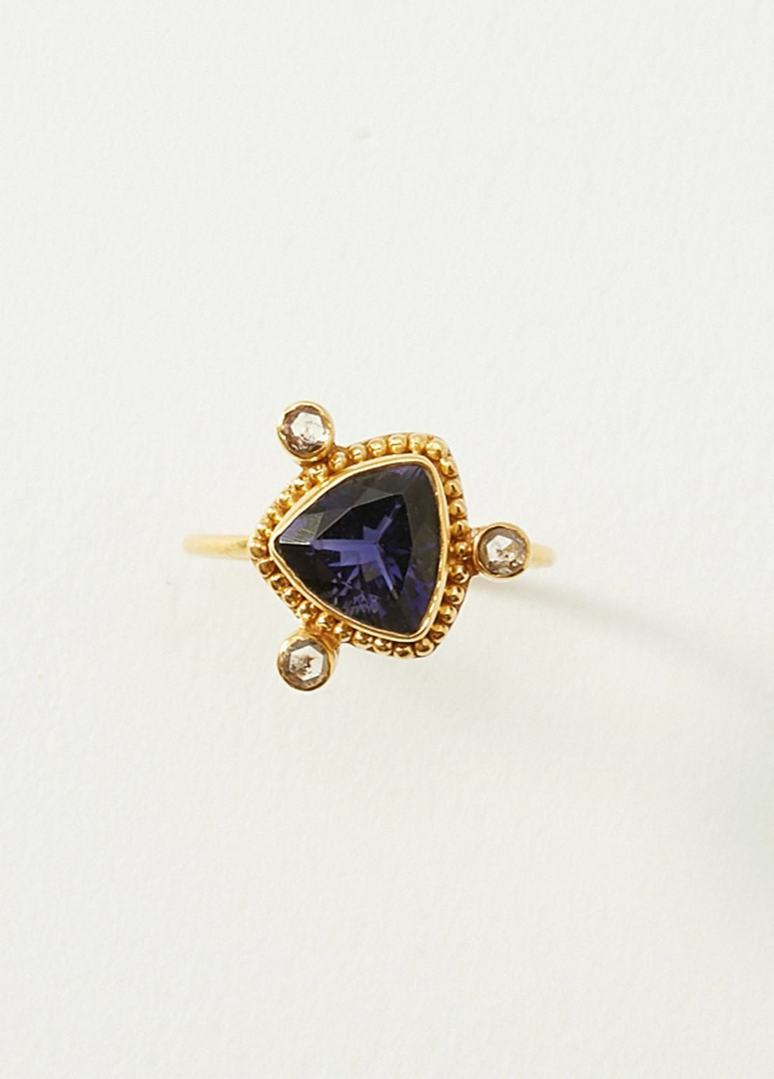 Iolite Triangle Gem Ring：#9