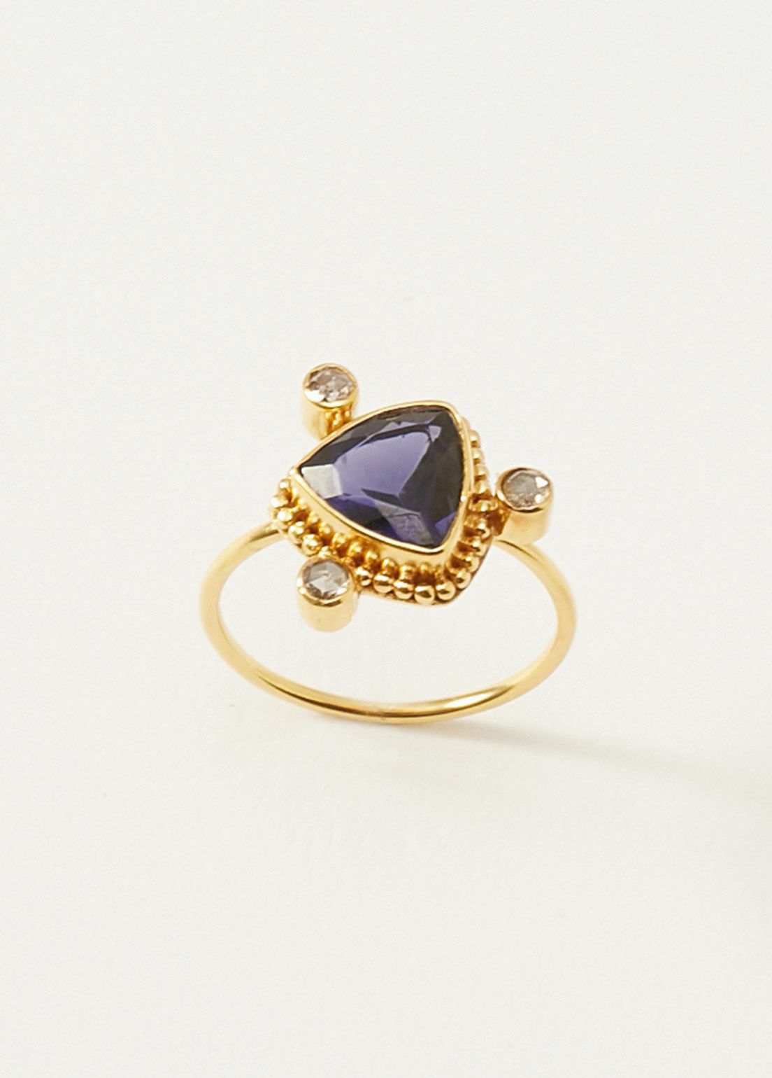 Iolite Triangle Gem Ring：#13