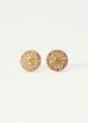 Pink Sapphire Circle Pave Stud